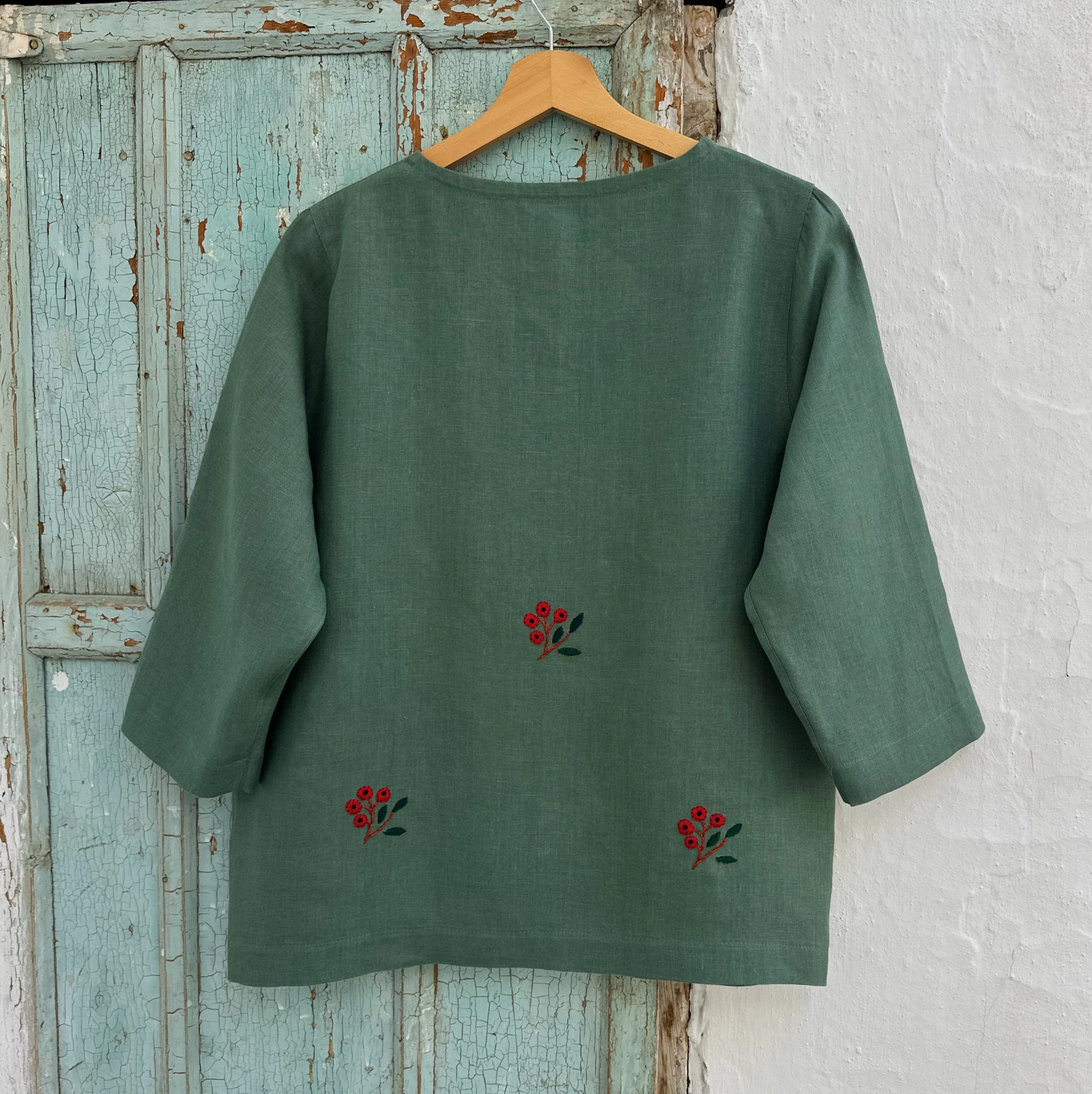 Kokina El Nakışlı İpek Keten Ceket (Standart Beden)