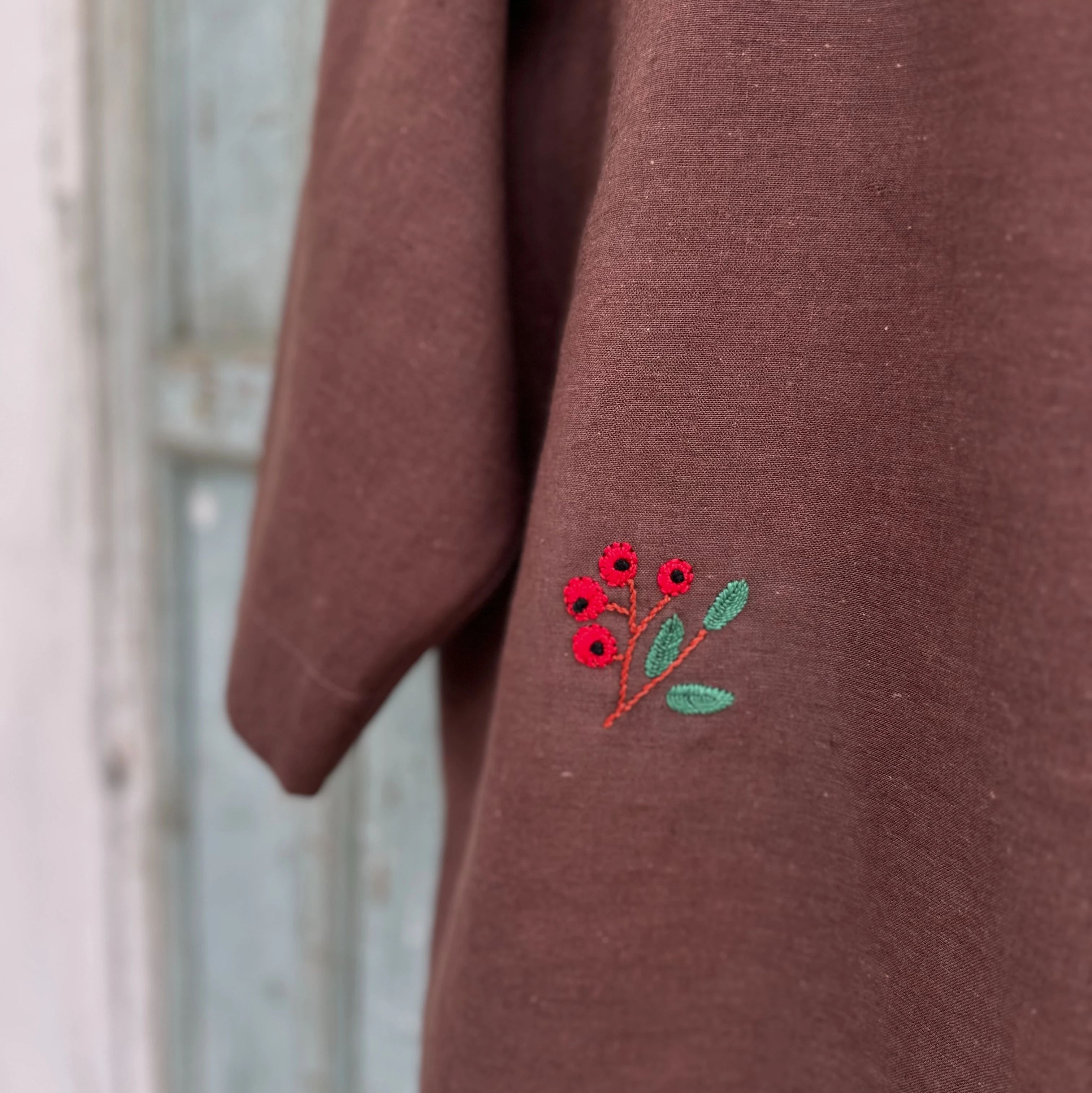 Kokina El Nakışlı İpek Keten Ceket (Standart Beden)