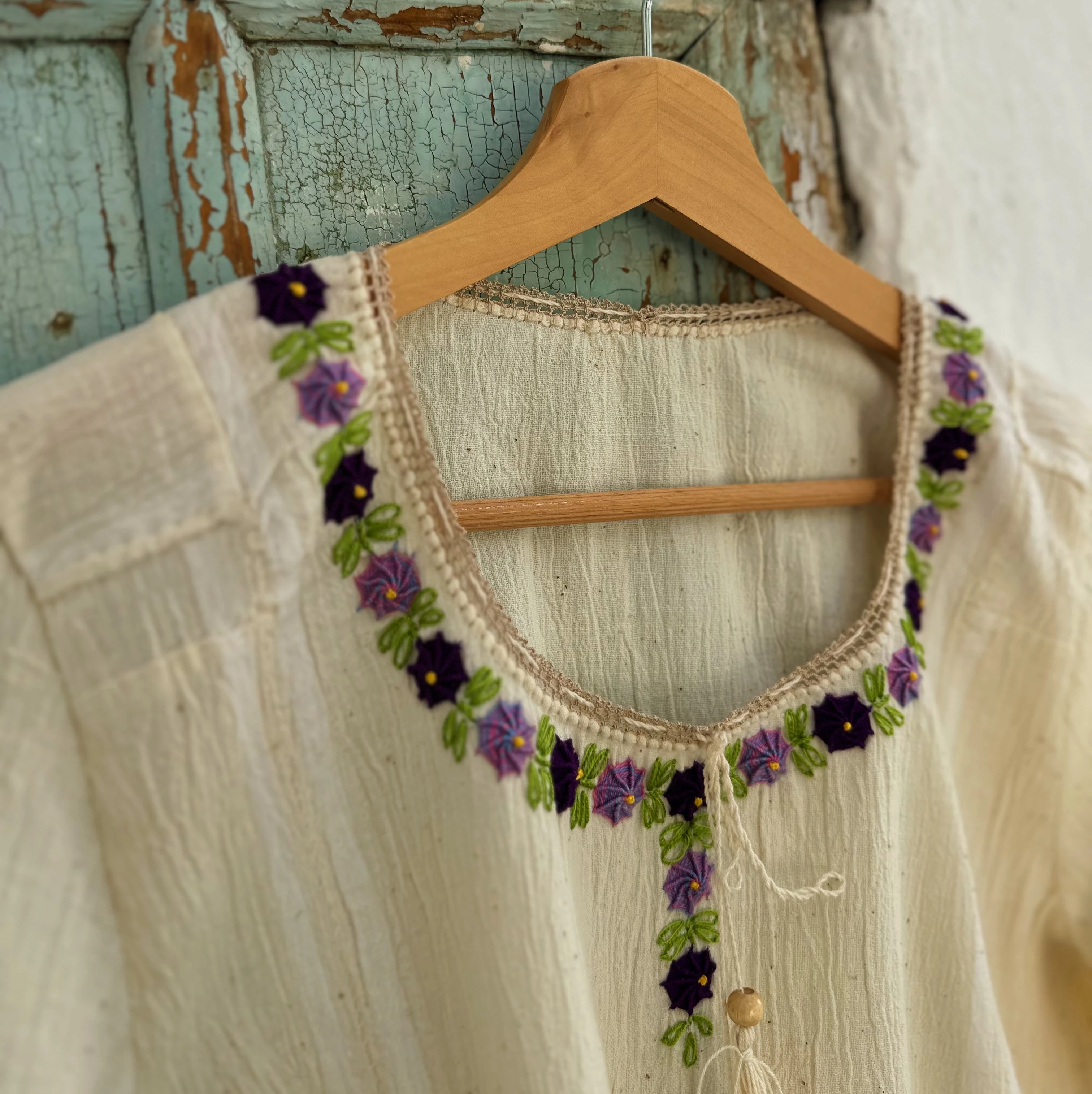 Mor Çiçekli Göynek (38-40 Beden)