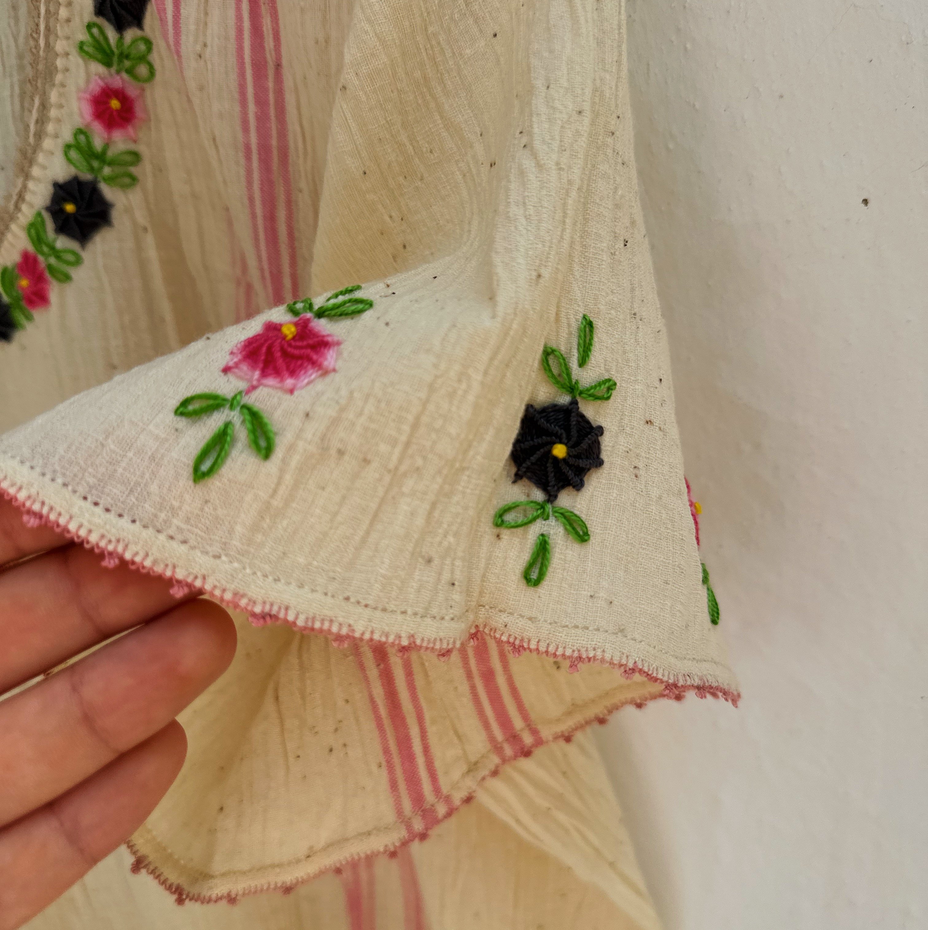 Pembe Füme Çiçekli Göynek (42-44 Beden)