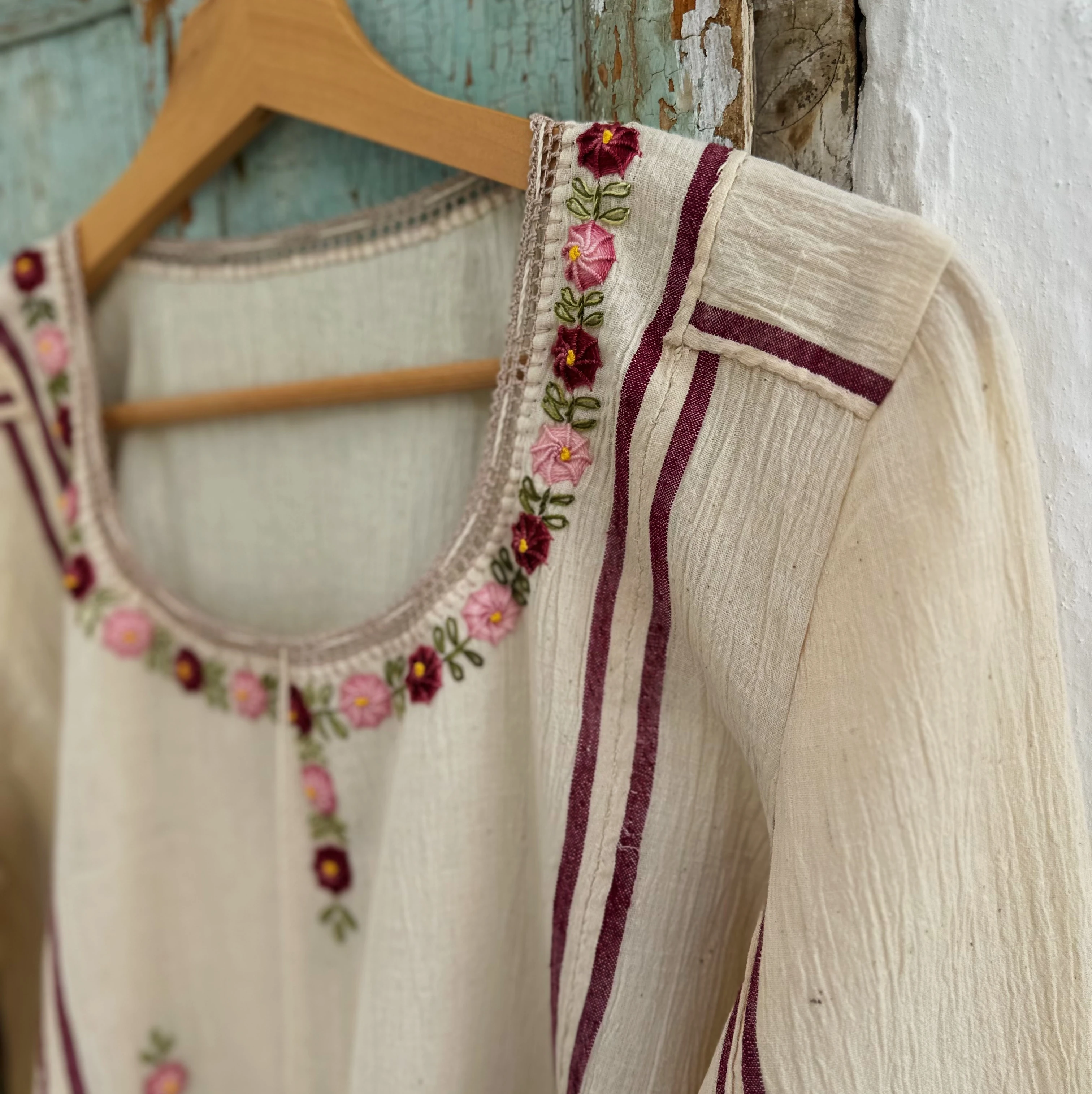 Fuşya Çiçekli Göynek (42 Beden)