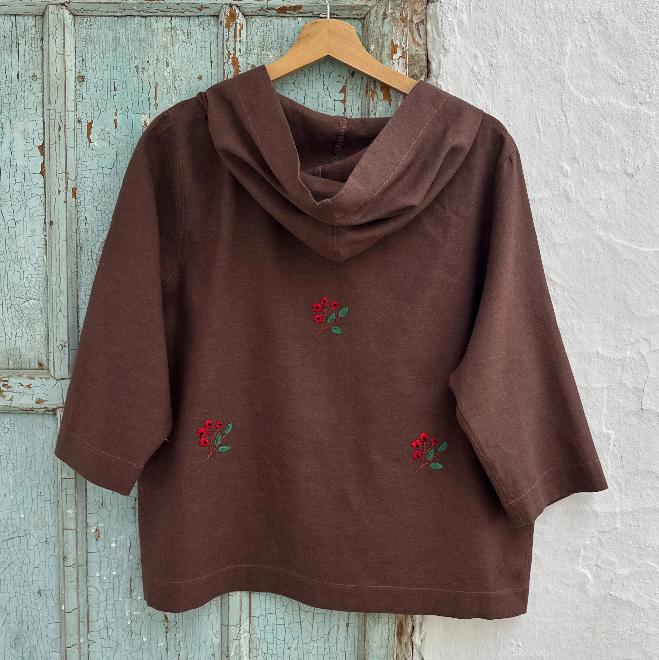 Kokina El Nakışlı İpek Keten Ceket (Standart Beden)