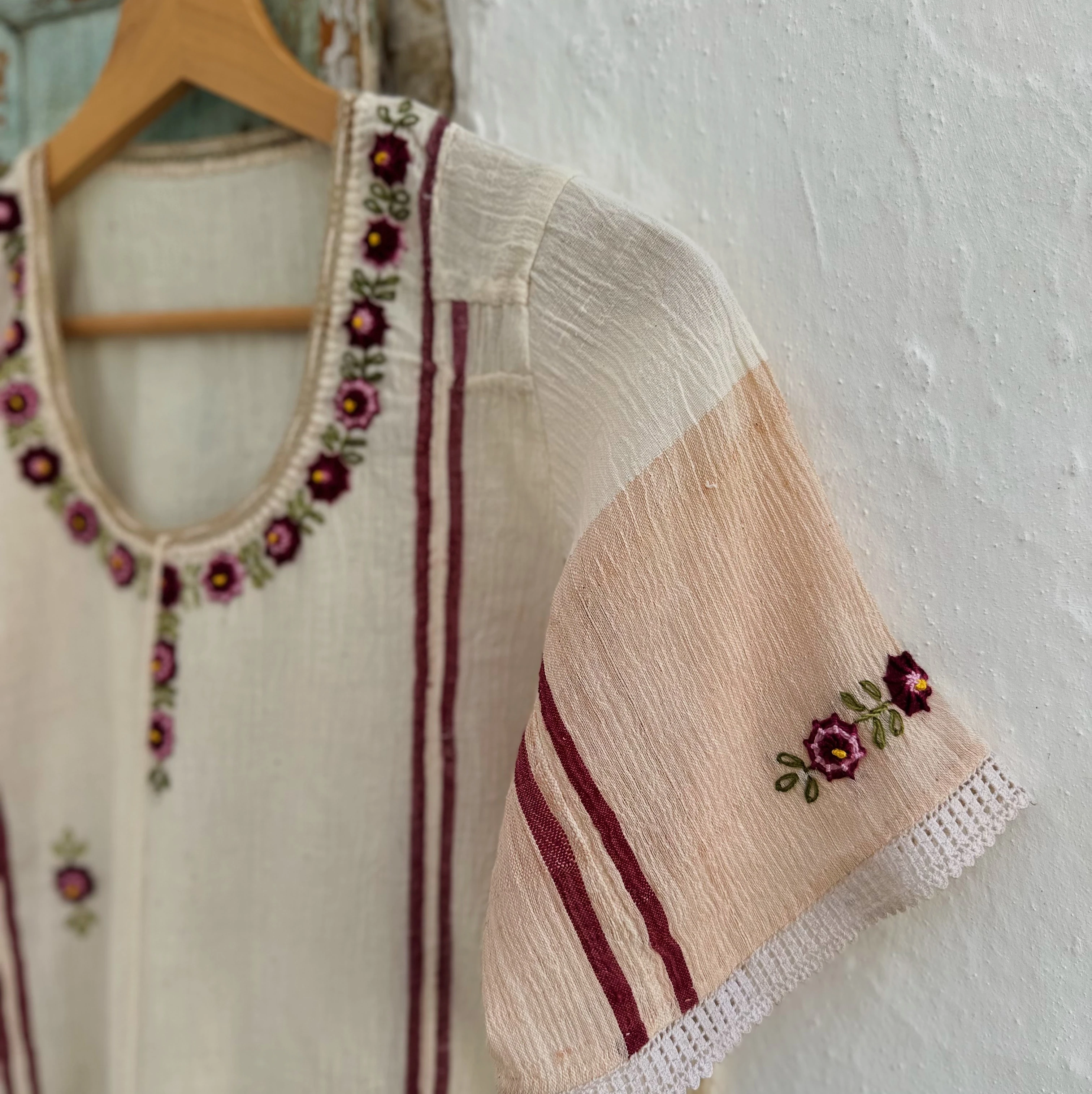 Fuşya Çiçekli Göynek (36-38 Beden)