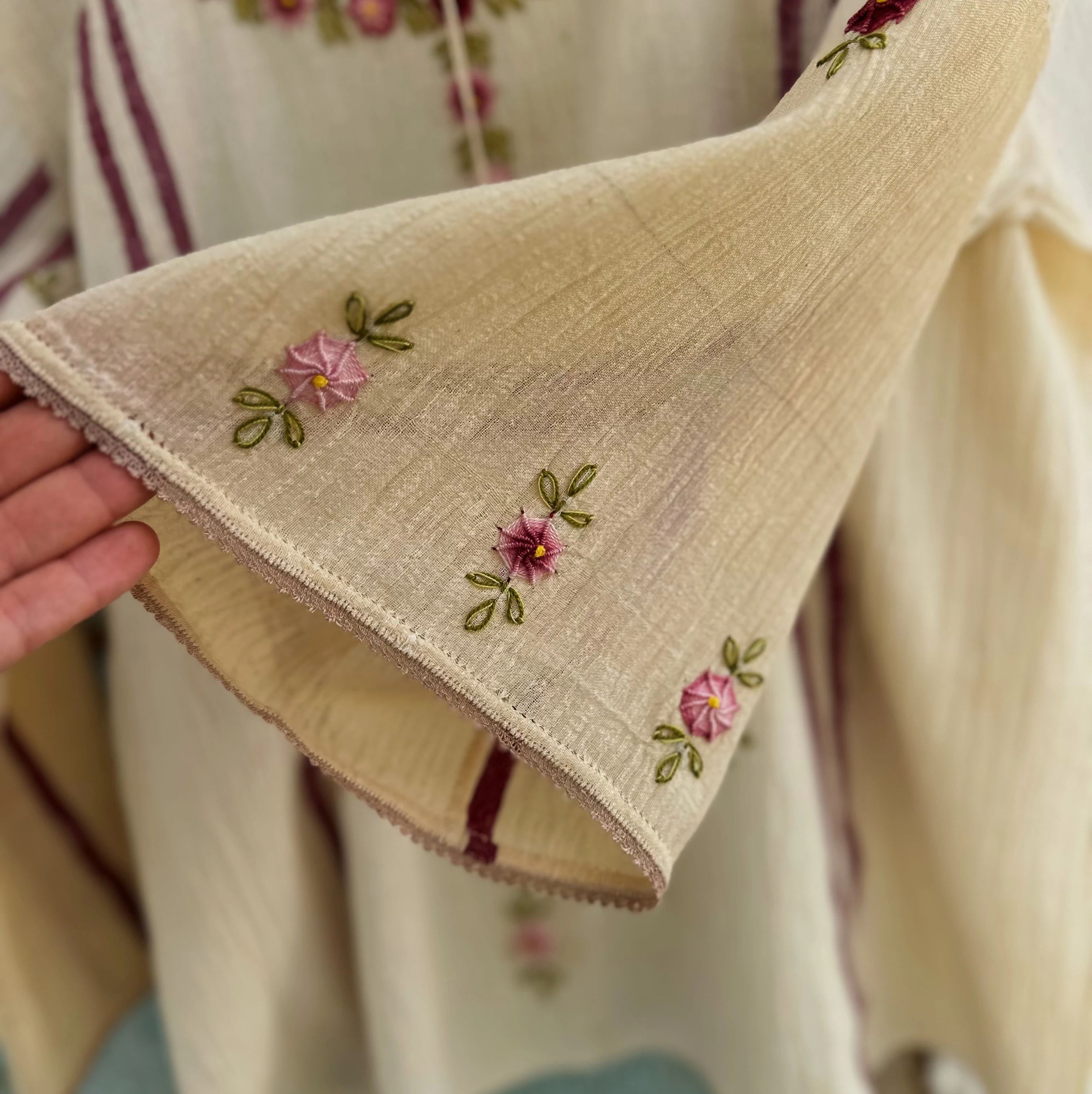 Fuşya Çiçekli Göynek (40-42 Beden)