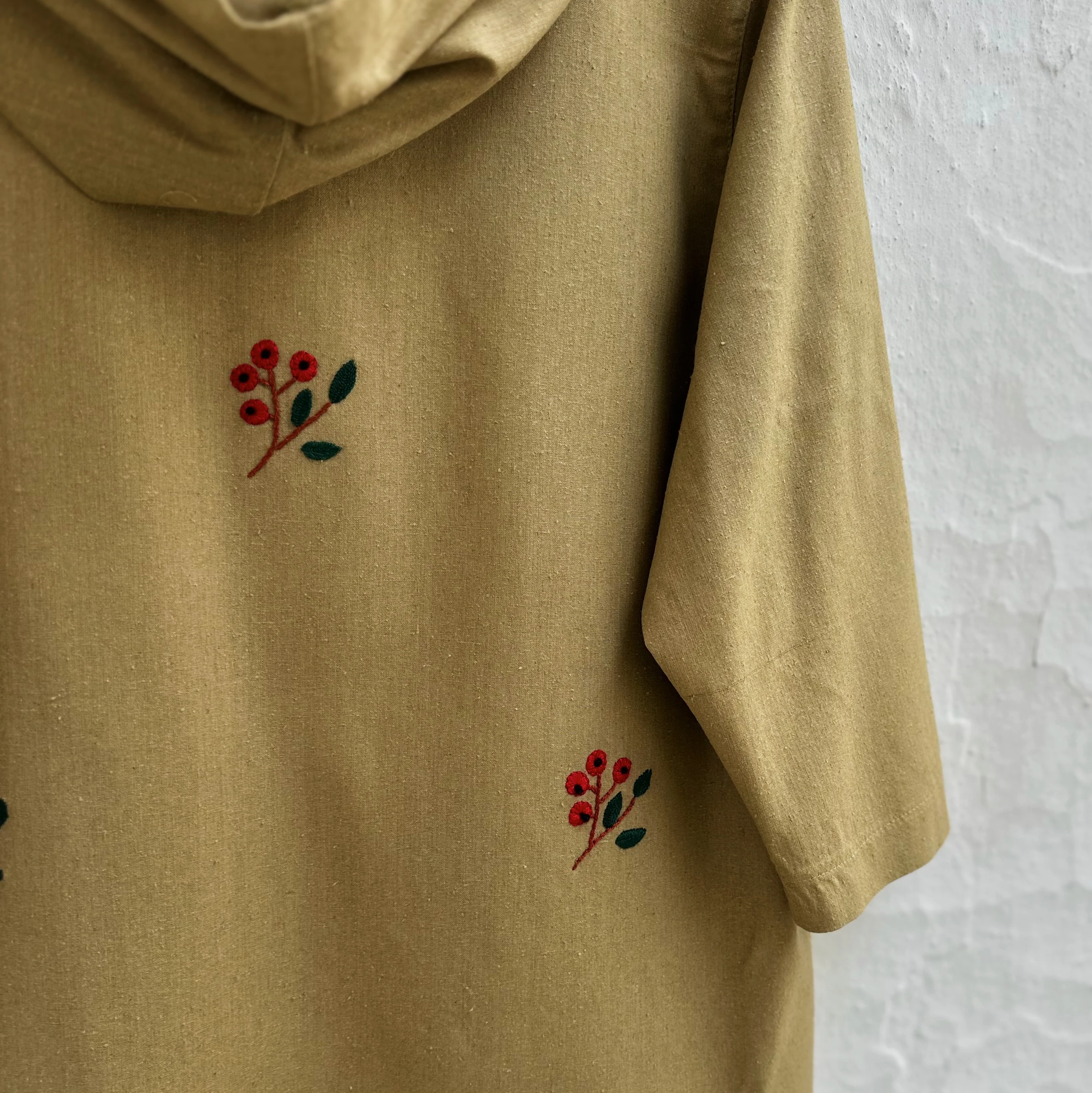 Kokina El Nakışlı Yün Keten Ceket (Standart Beden)