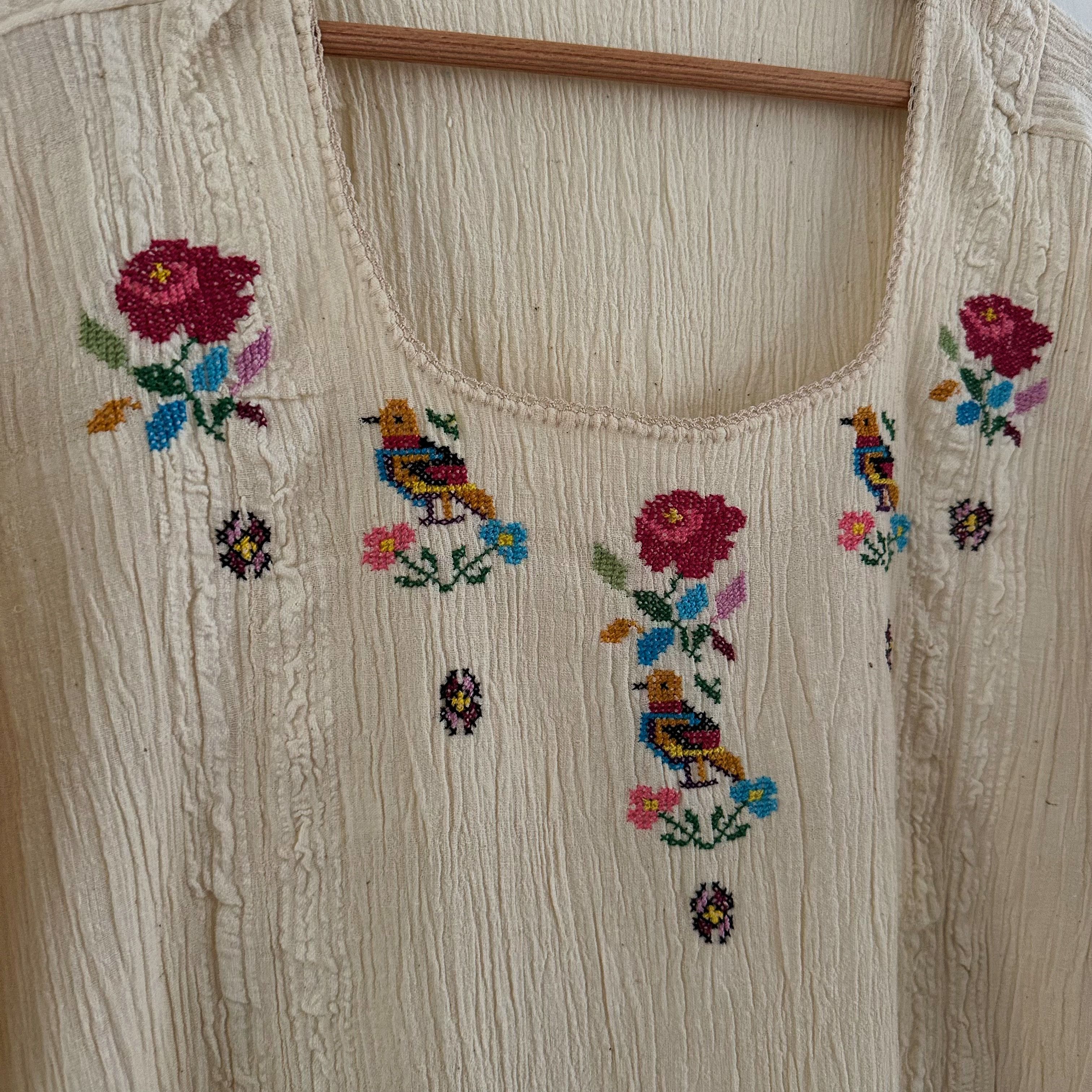 Kuş İşlemeli Göynek (38 Beden)