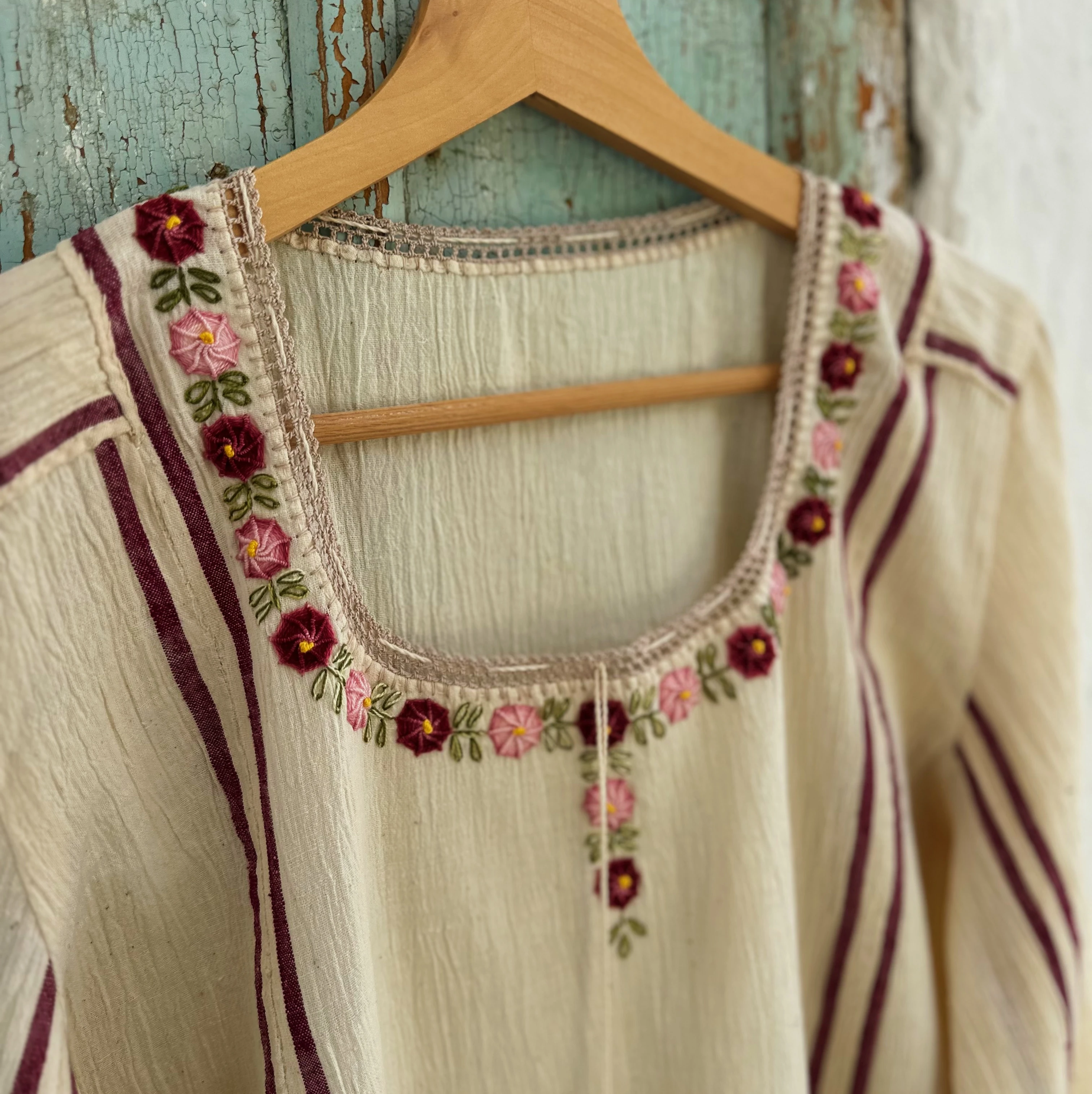 Fuşya Çiçekli Göynek (42 Beden)