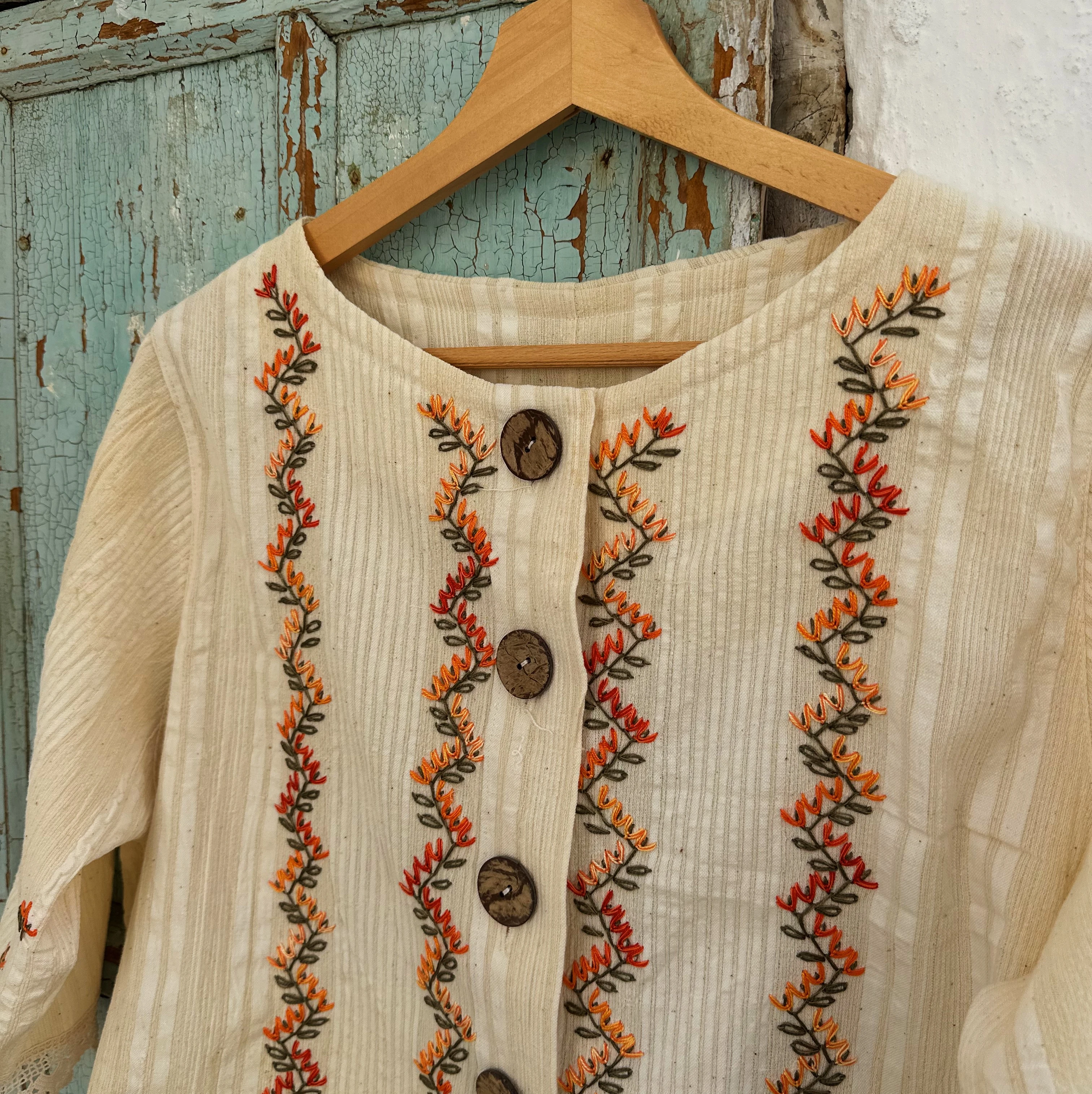 Sarmaşıklar El Nakışlı Crop Ceket (38-40 Beden)