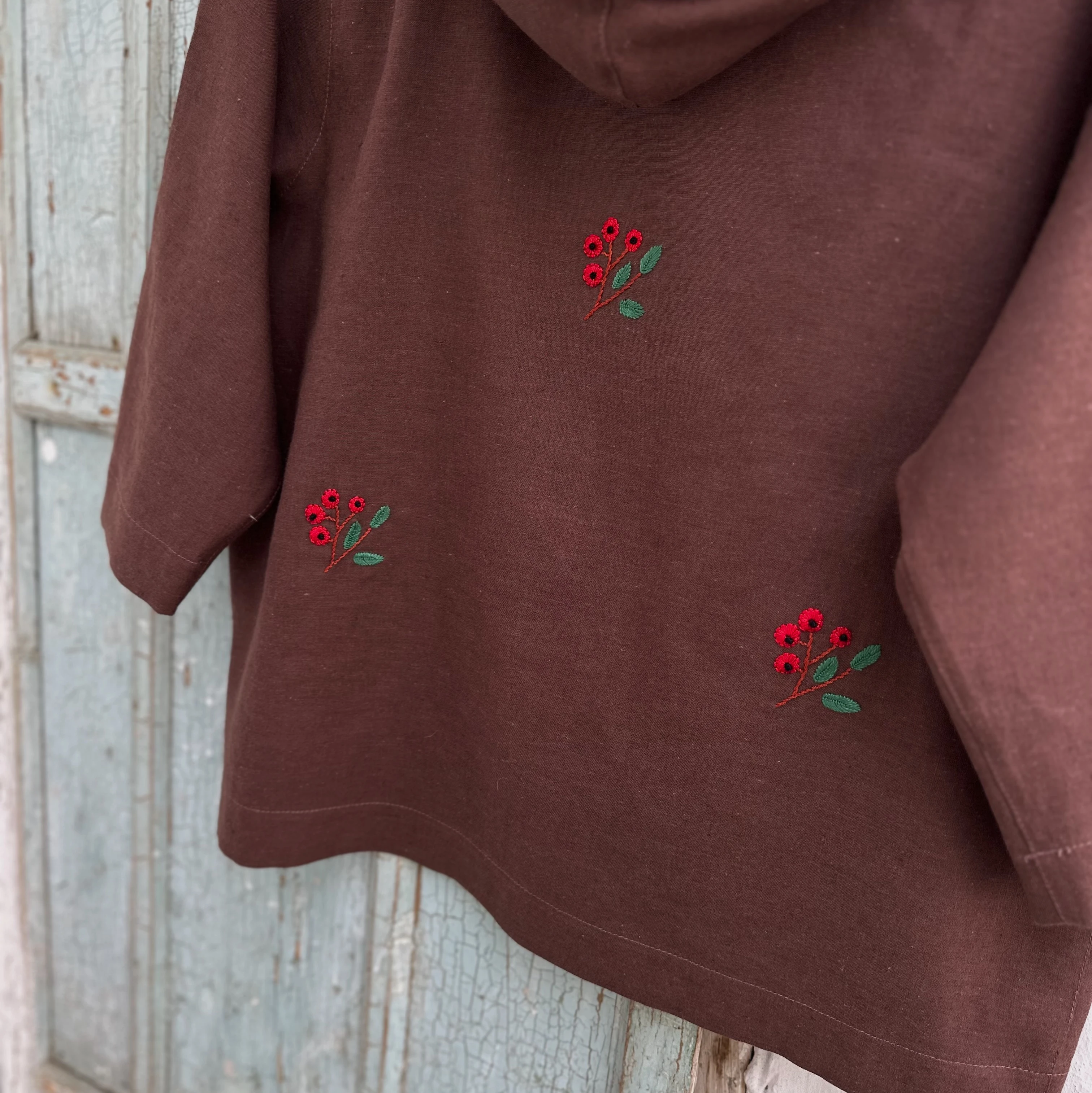 Kokina El Nakışlı İpek Keten Ceket (Standart Beden)