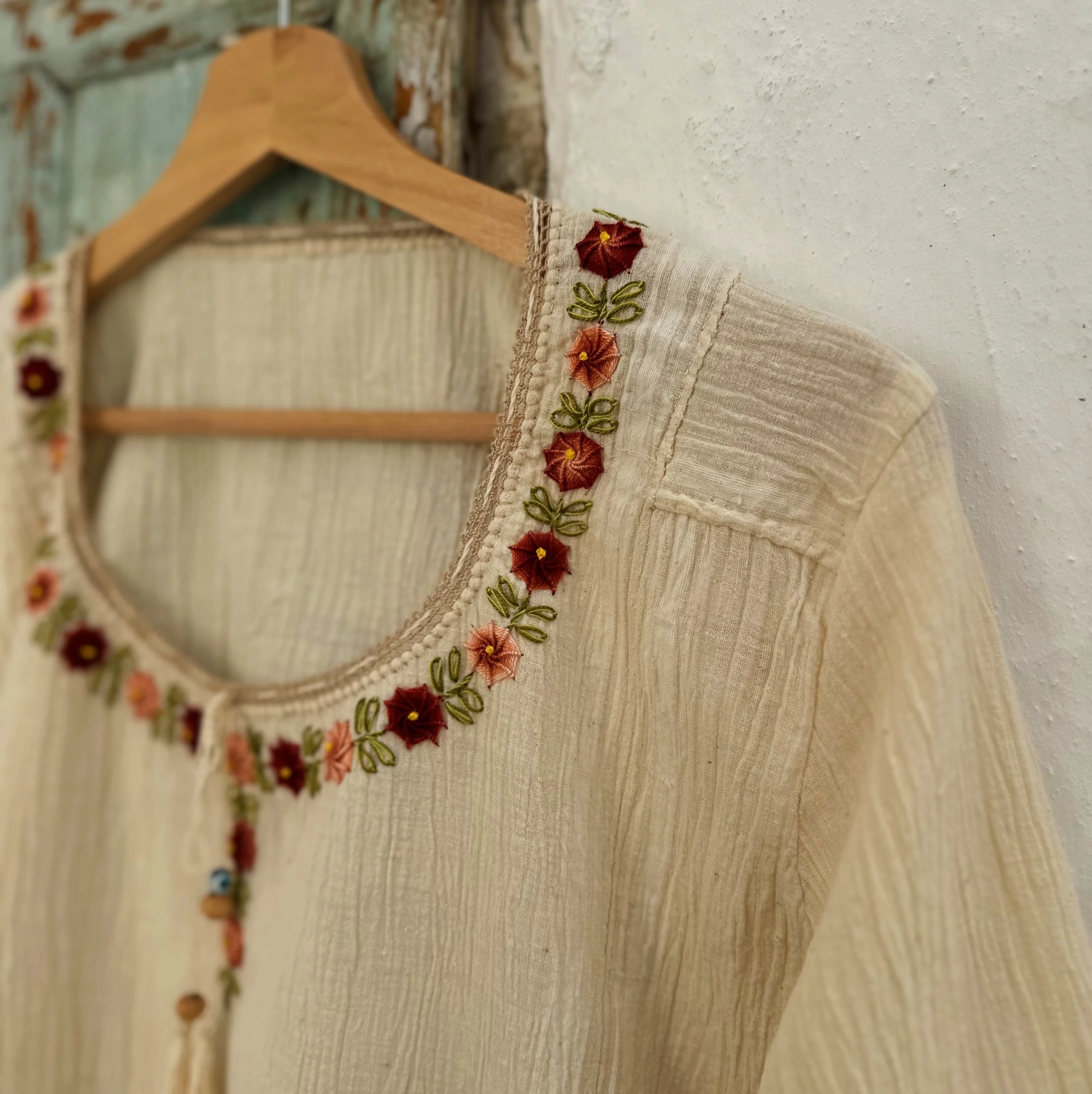 Taba Çiçekli Göynek (42-44 Beden)