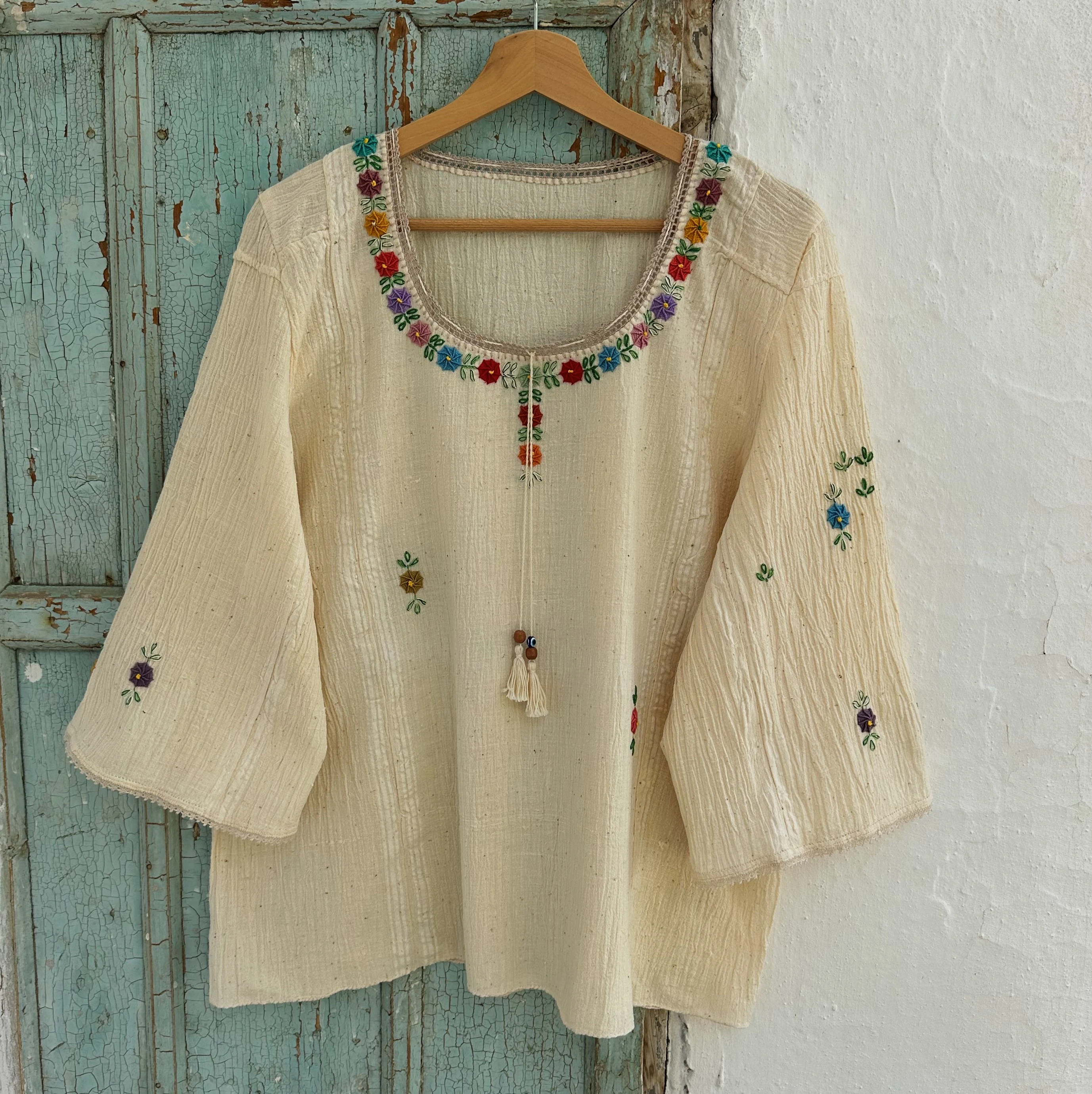 Rengarenk Çiçekli Göynek (42-44 Beden)