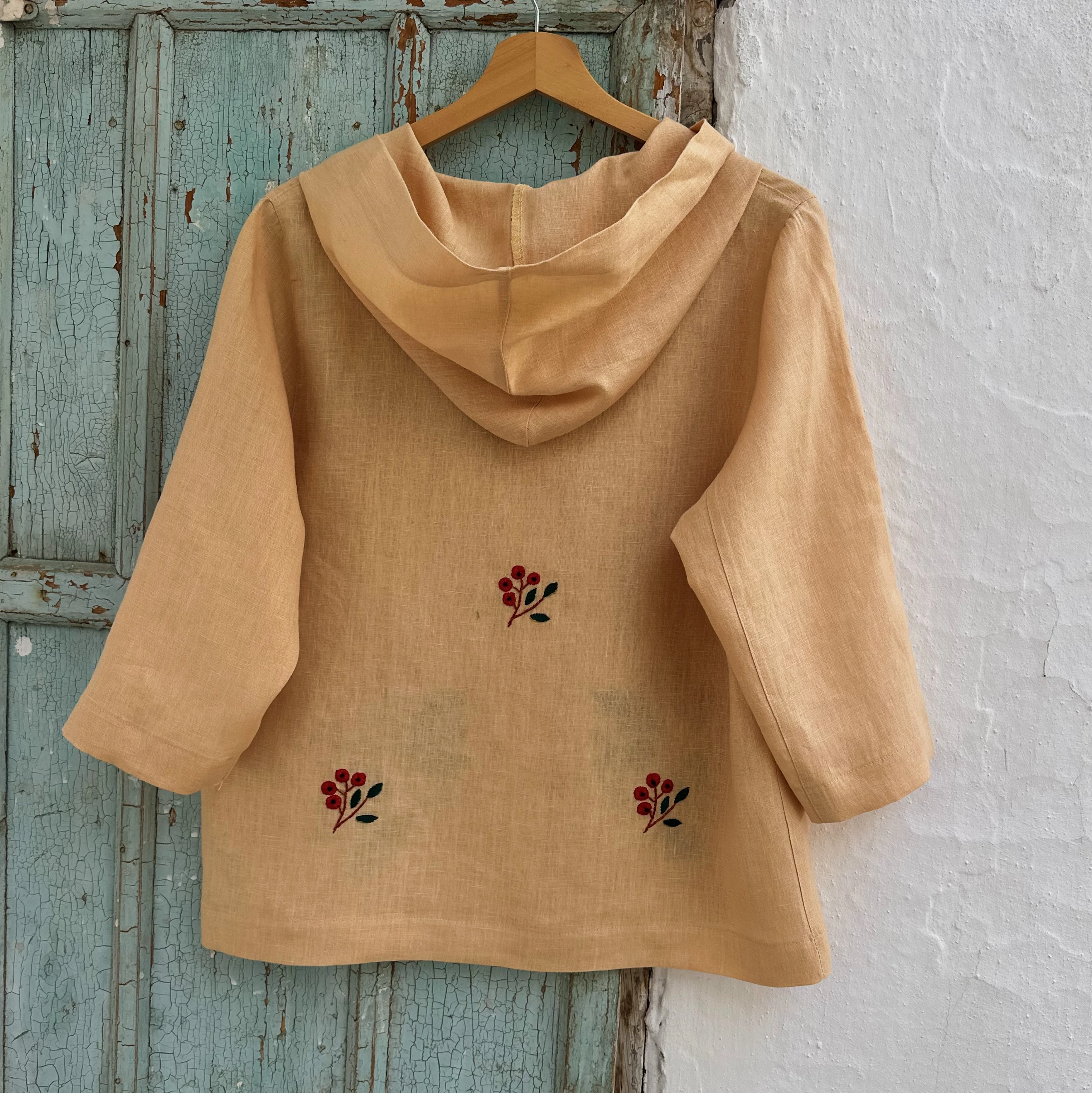 Kokina El Nakışlı İpek Keten Ceket (Standart Beden)