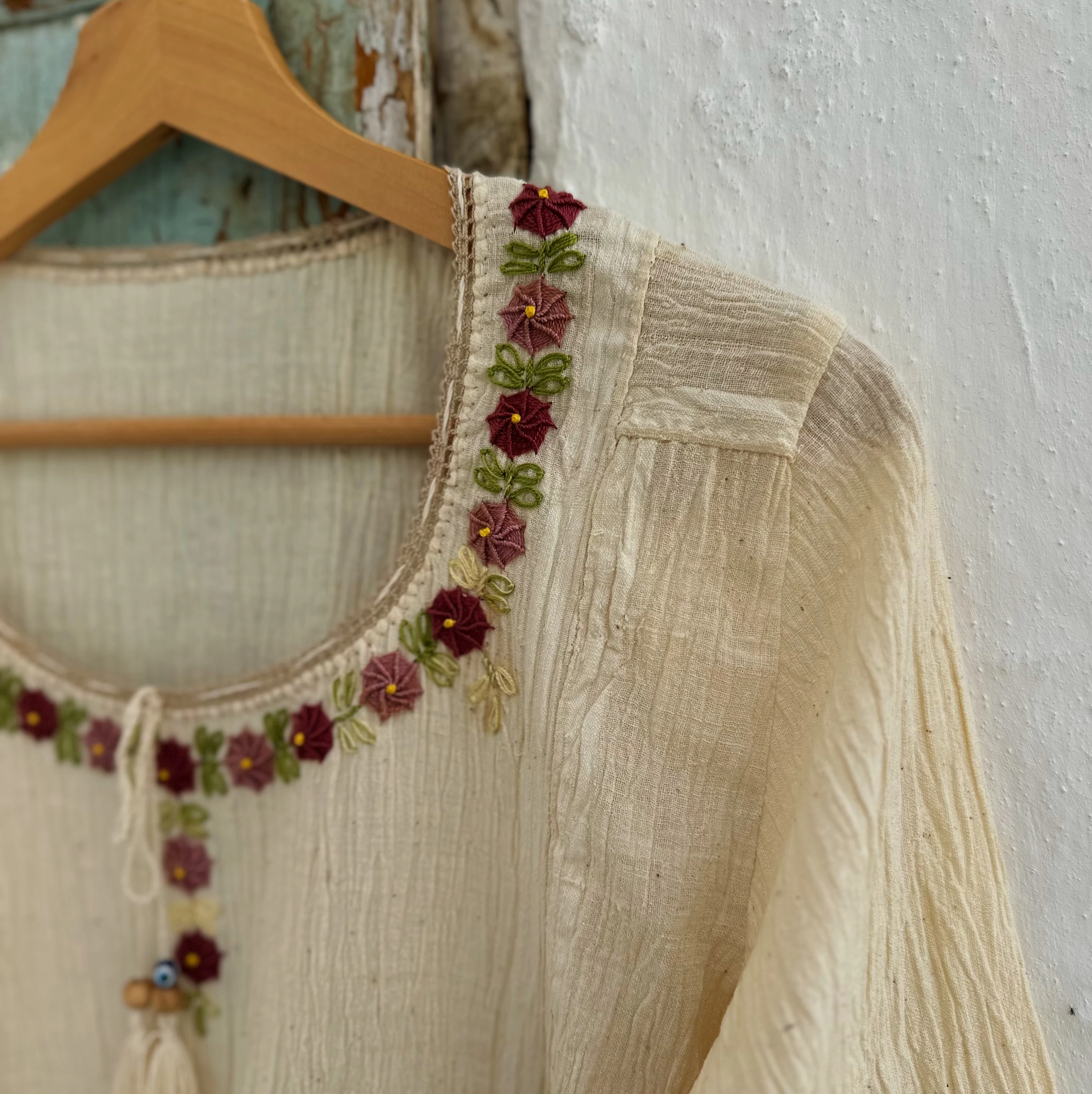 Mürdüm Çiçekli Göynek (40-42 Beden)