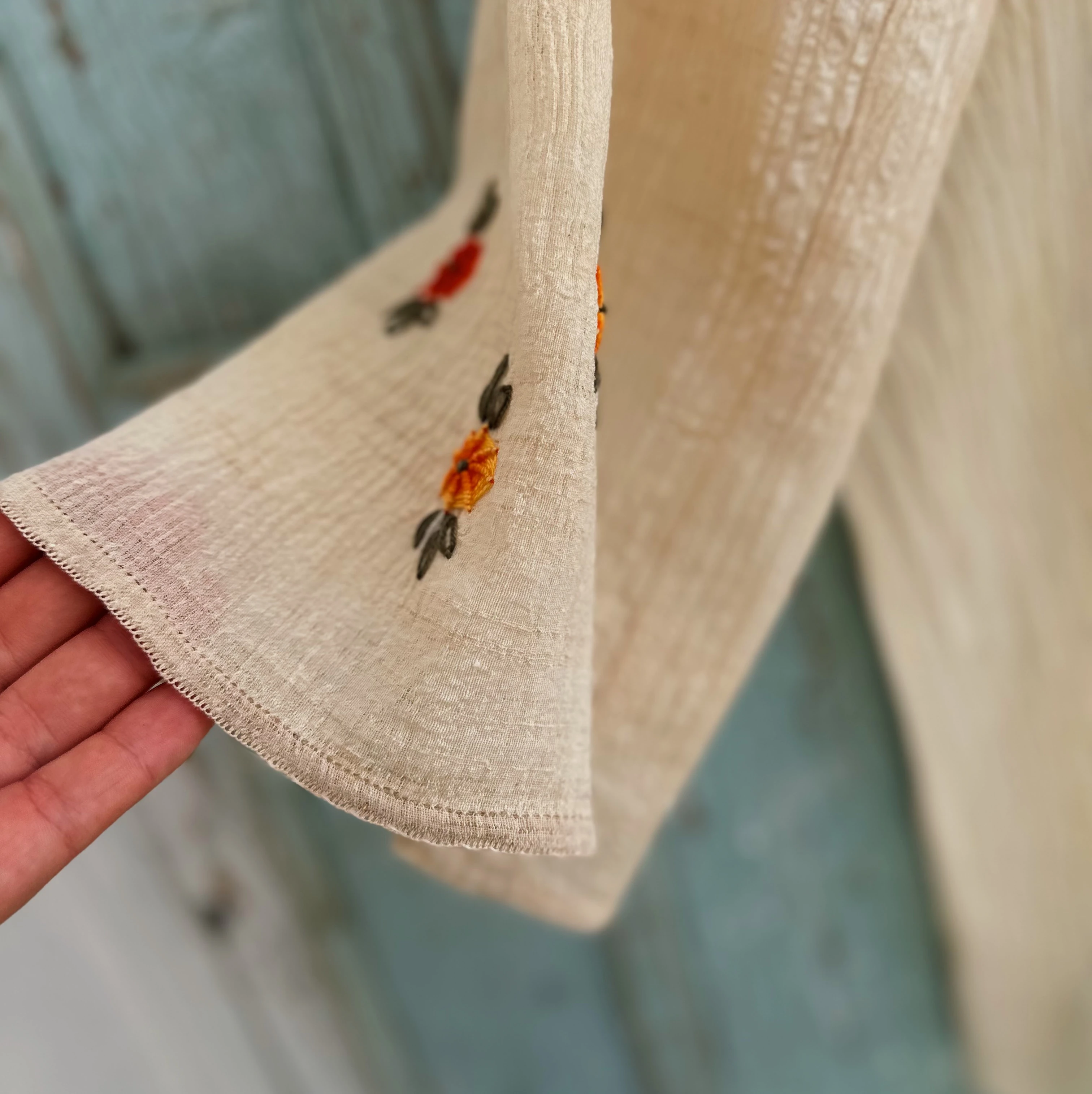 Turuncu Çiçekli Göynek (42 Beden)