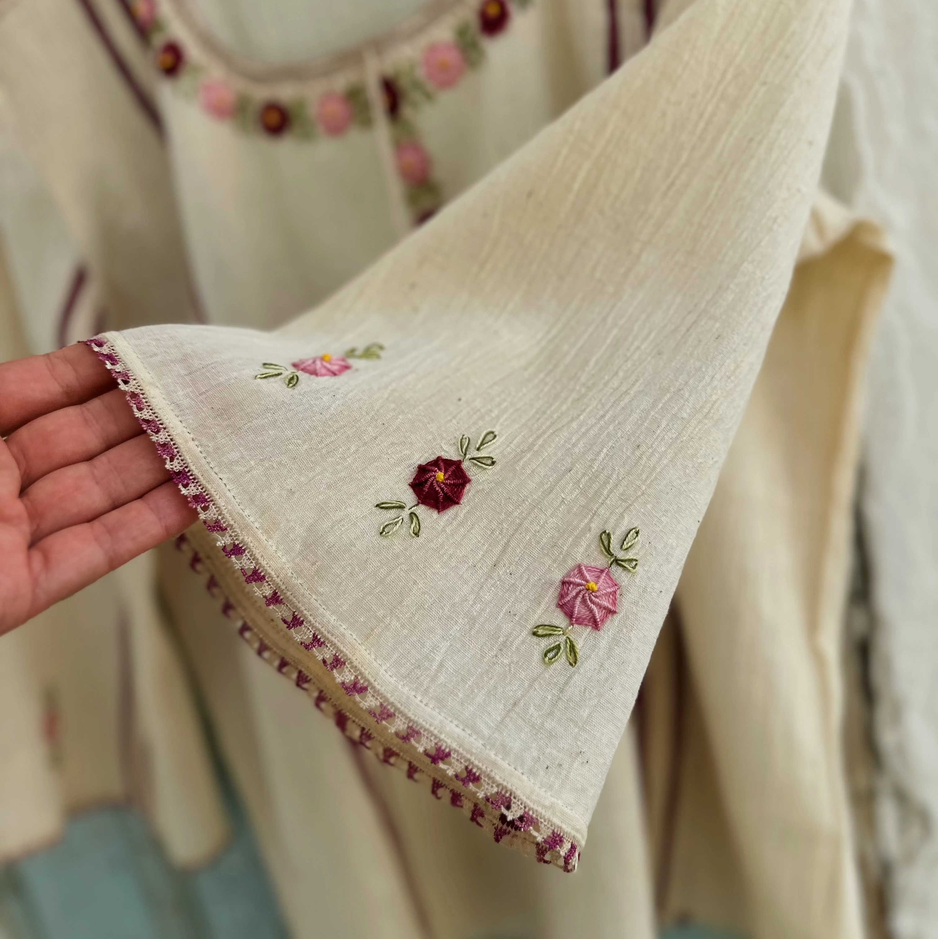 Fuşya Çiçekli Göynek (42 Beden)