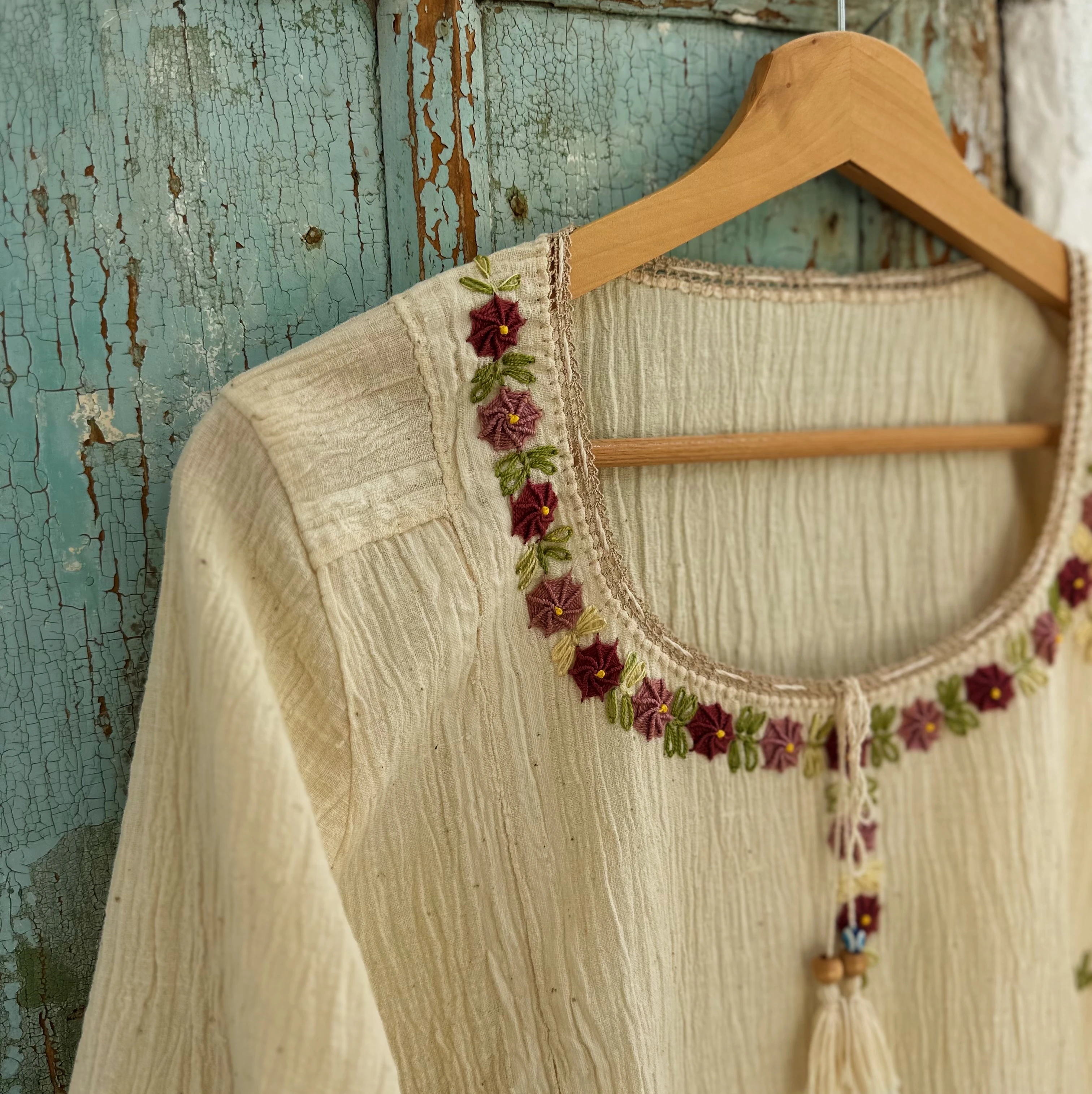 Mürdüm Çiçekli Göynek (40-42 Beden)