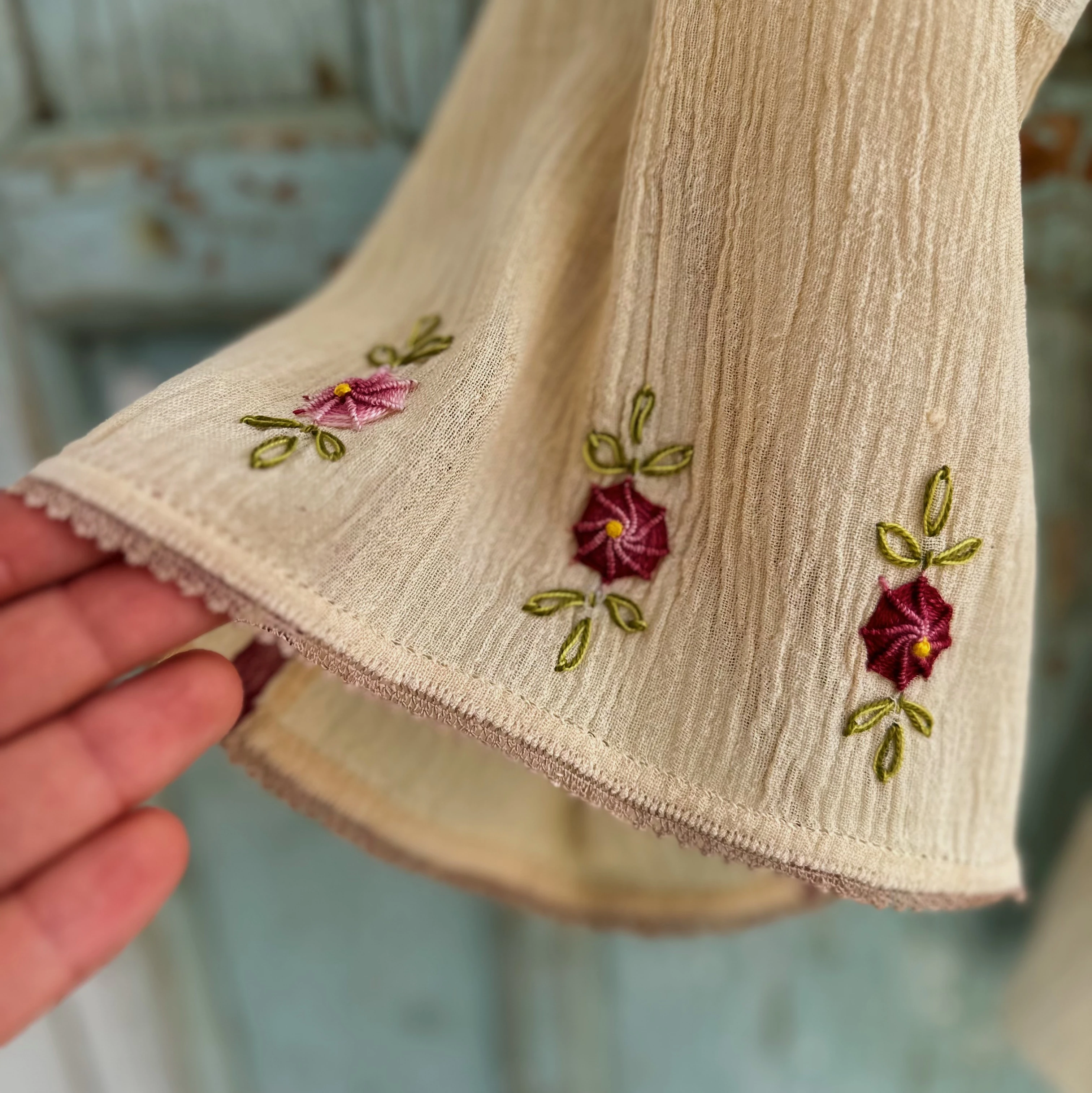 Fuşya Çiçekli Göynek (40-42 Beden)