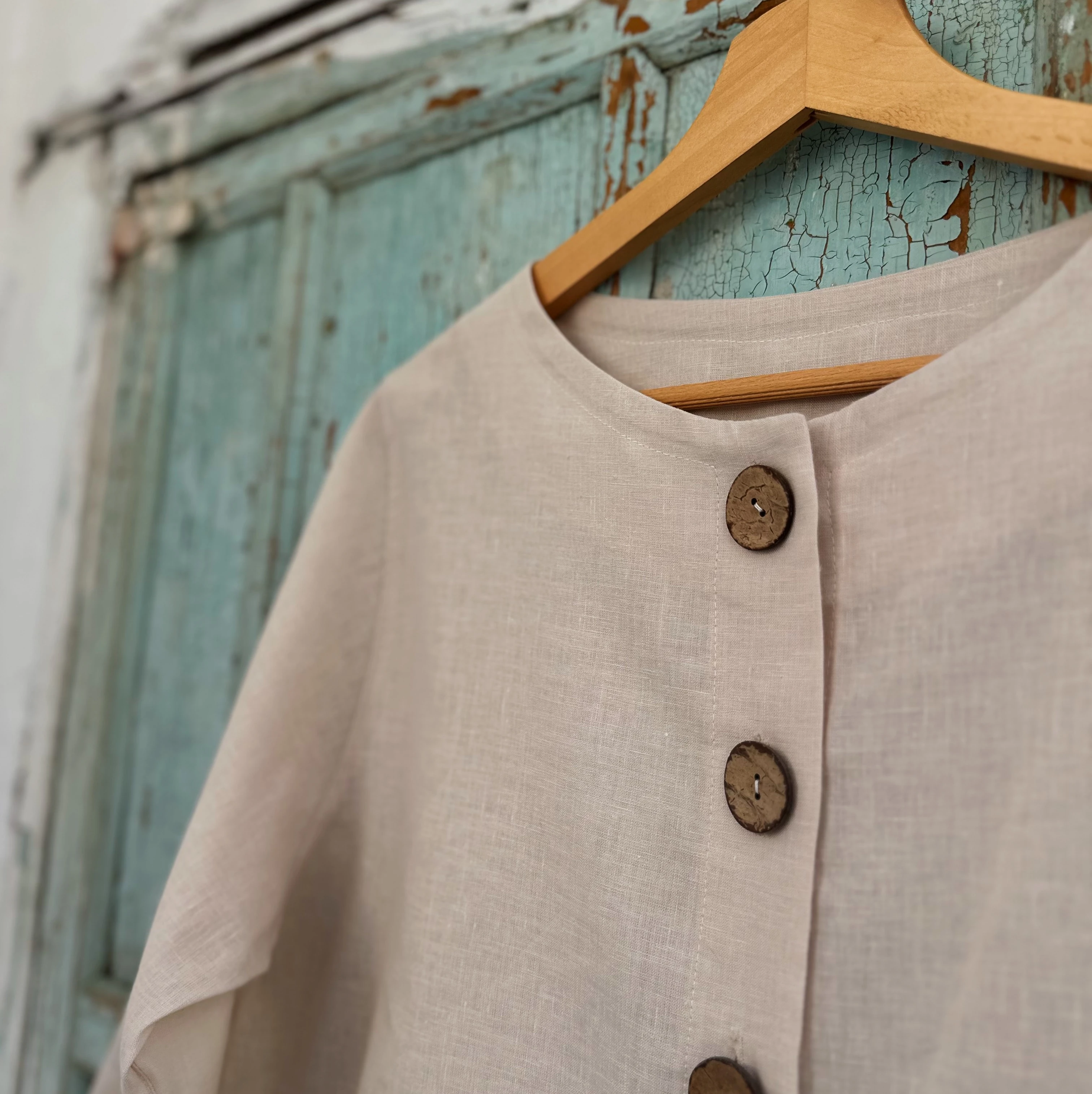 Bahar Çiçekleri El Nakışlı İpek Keten Ceket (Standart Beden)