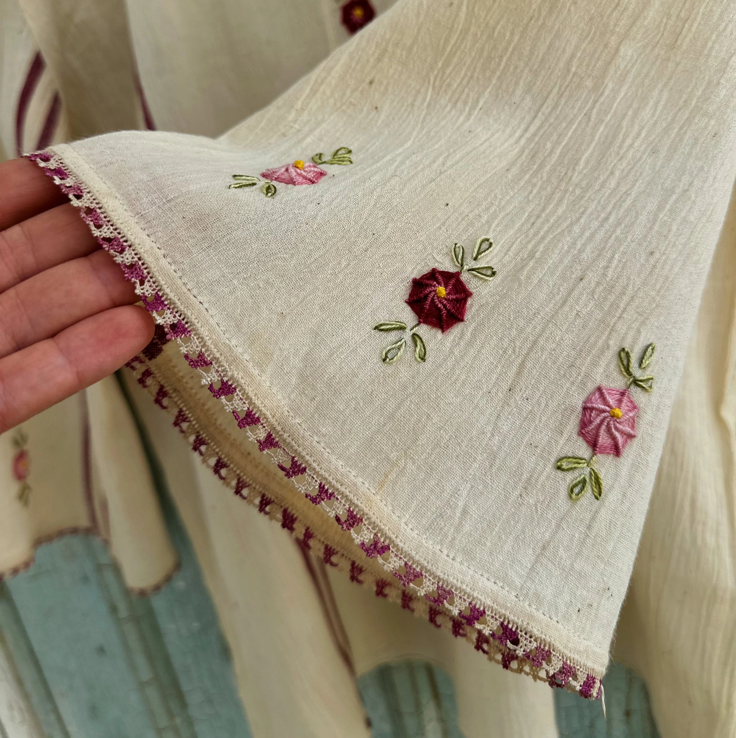 Fuşya Çiçekli Göynek (42 Beden)