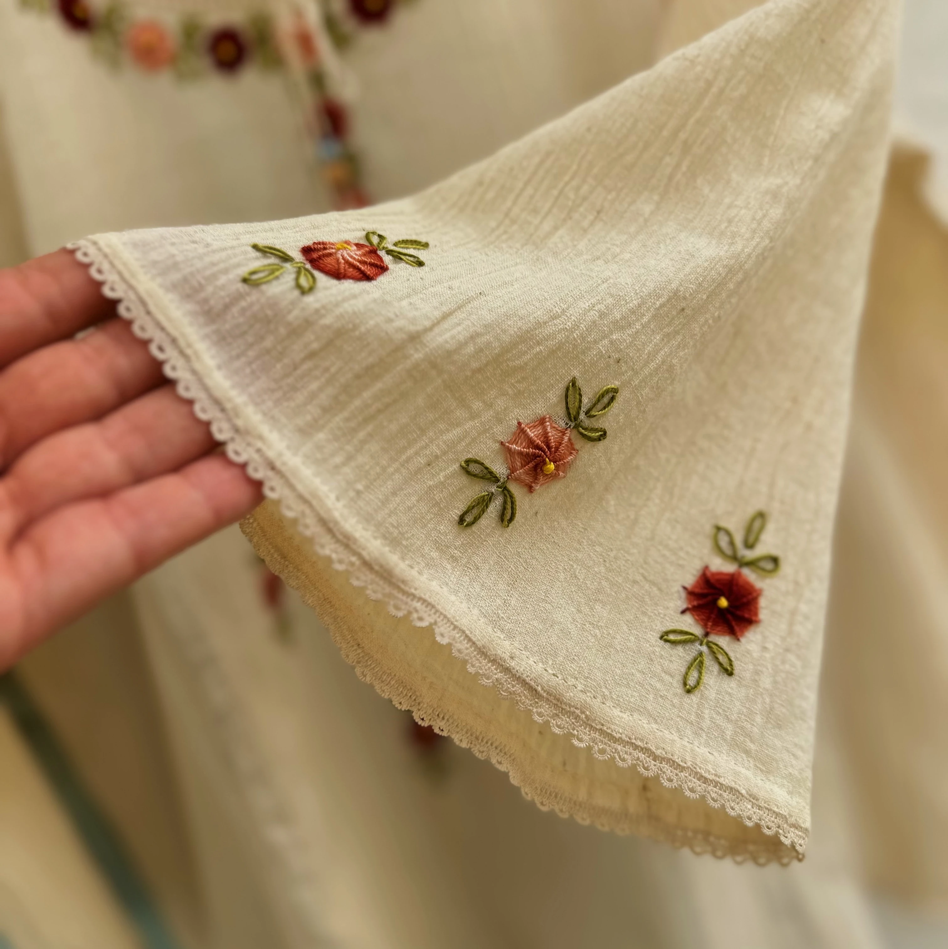 Taba Çiçekli Göynek (42-44 Beden)