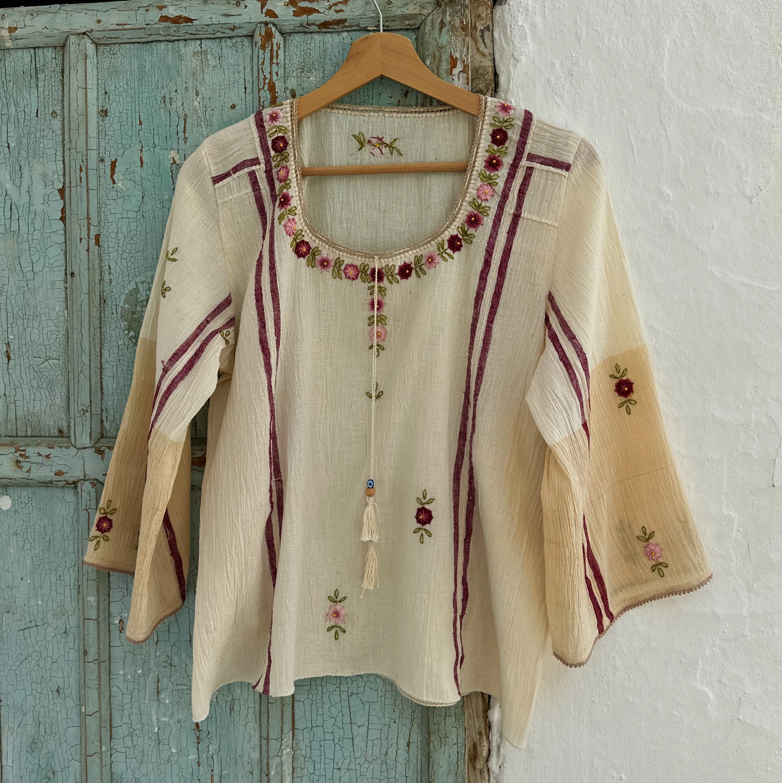 Fuşya Çiçekli Göynek (40-42 Beden)