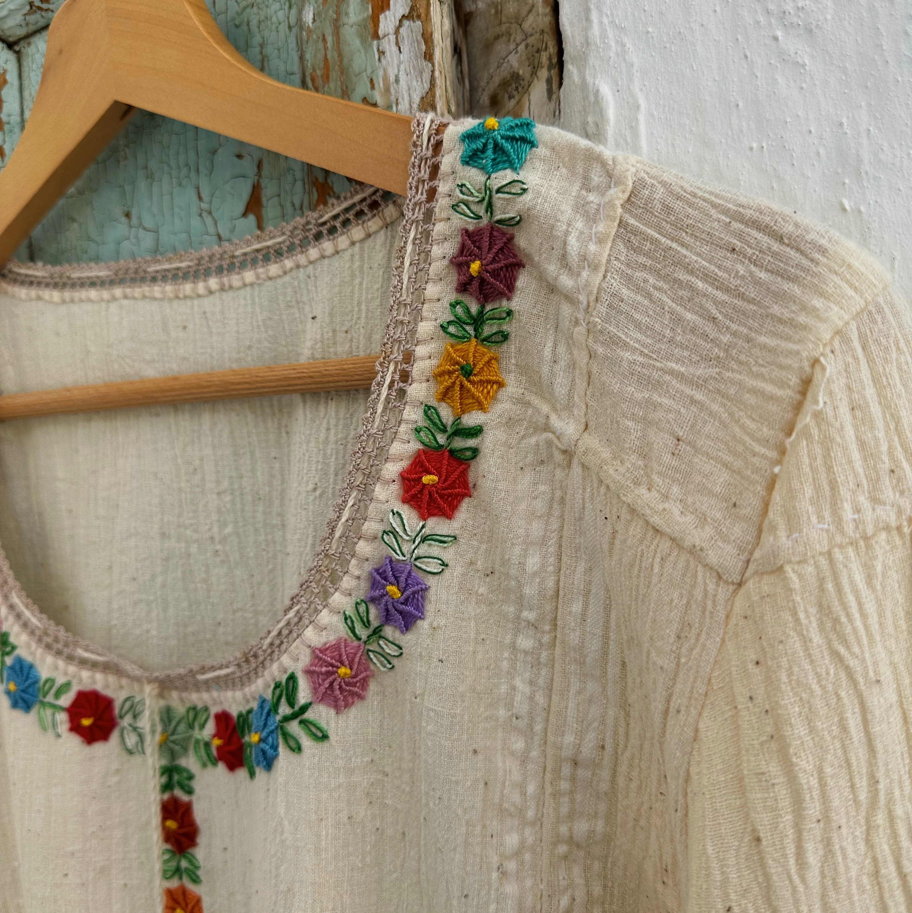 Rengarenk Çiçekli Göynek (42-44 Beden)