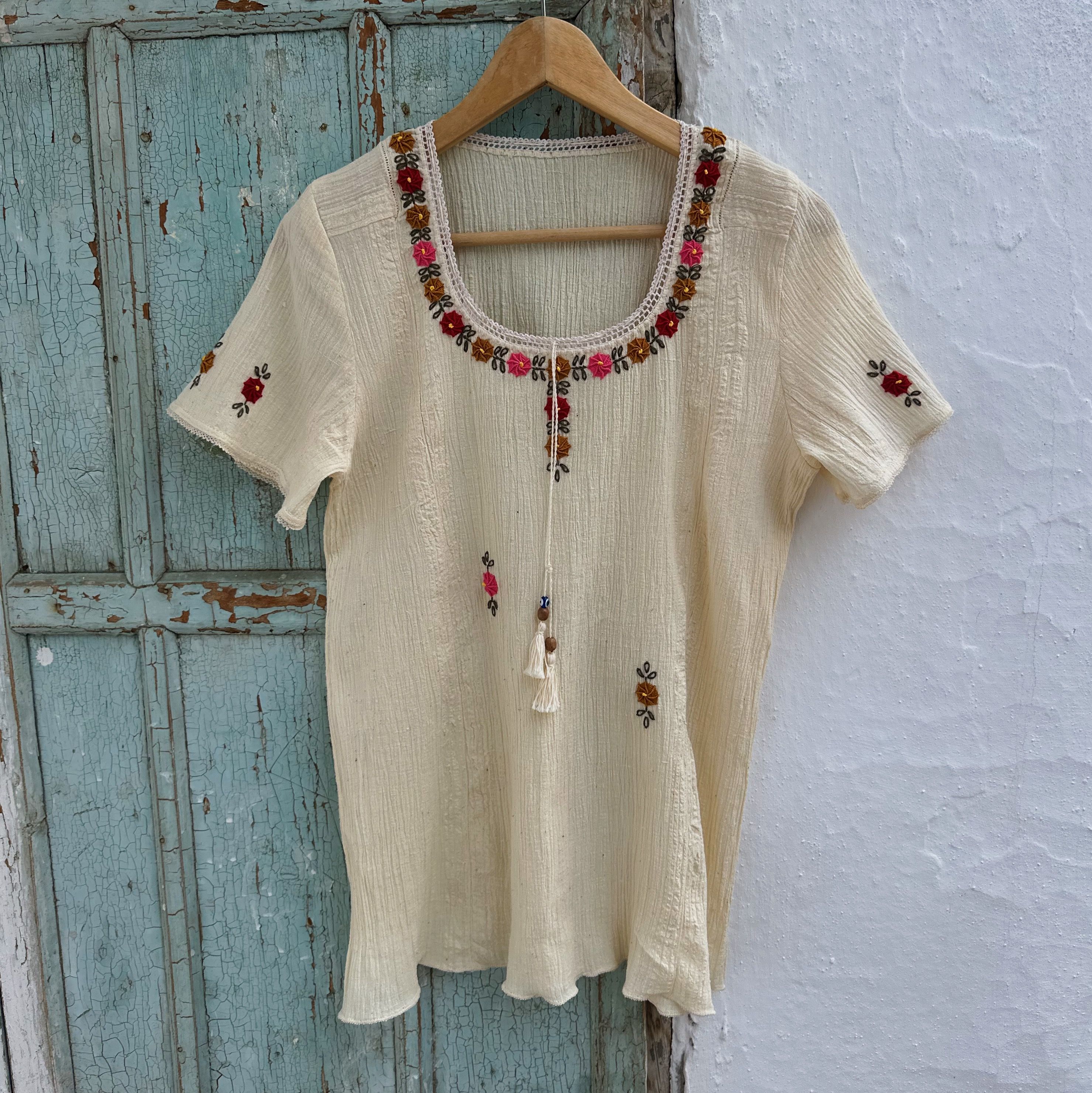 Pembe Hardal Çiçekli Göynek (36 Beden)