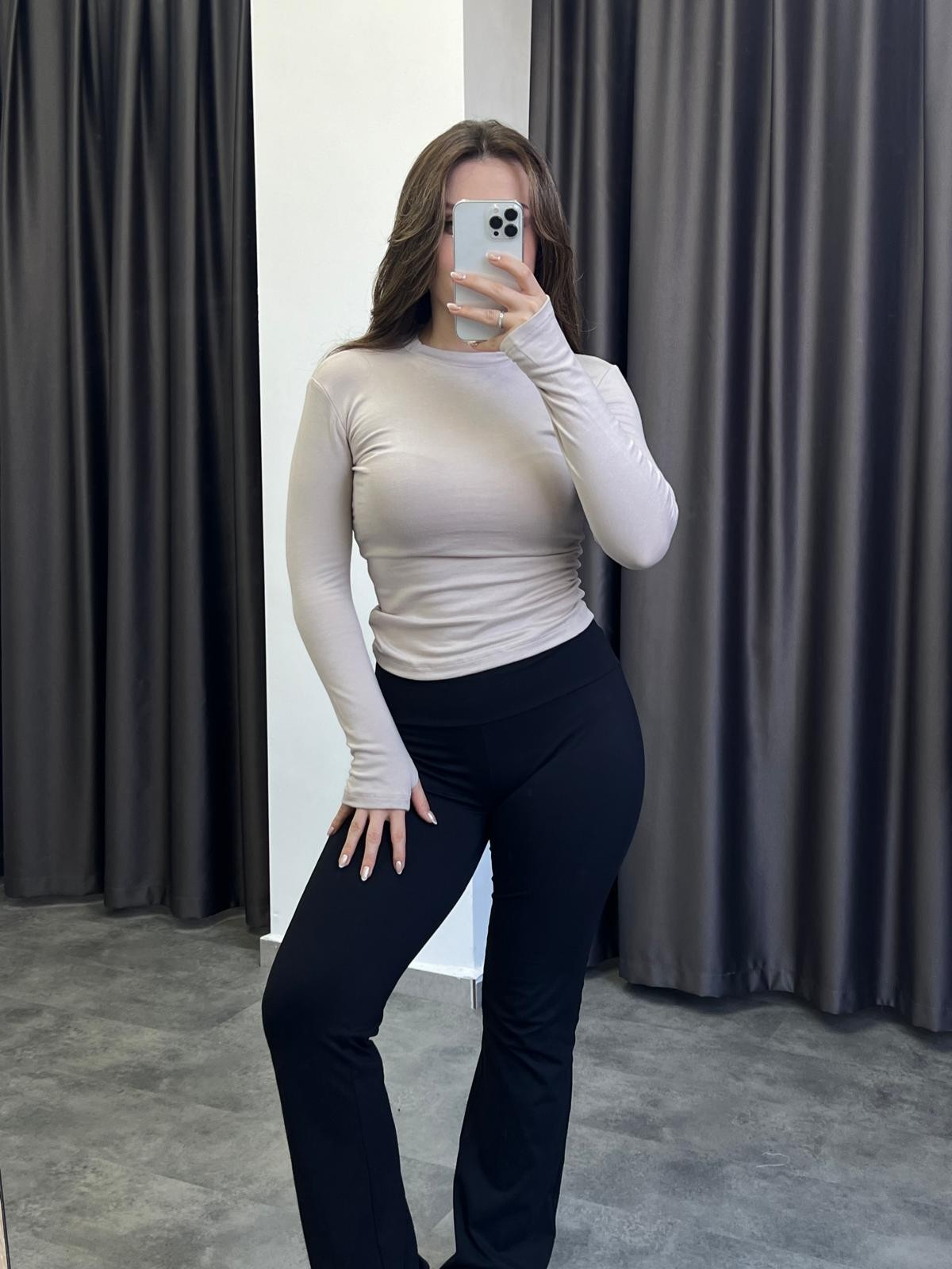 OYS Modal Pamuk Uzun Kollu Parmak Geçmeli Body