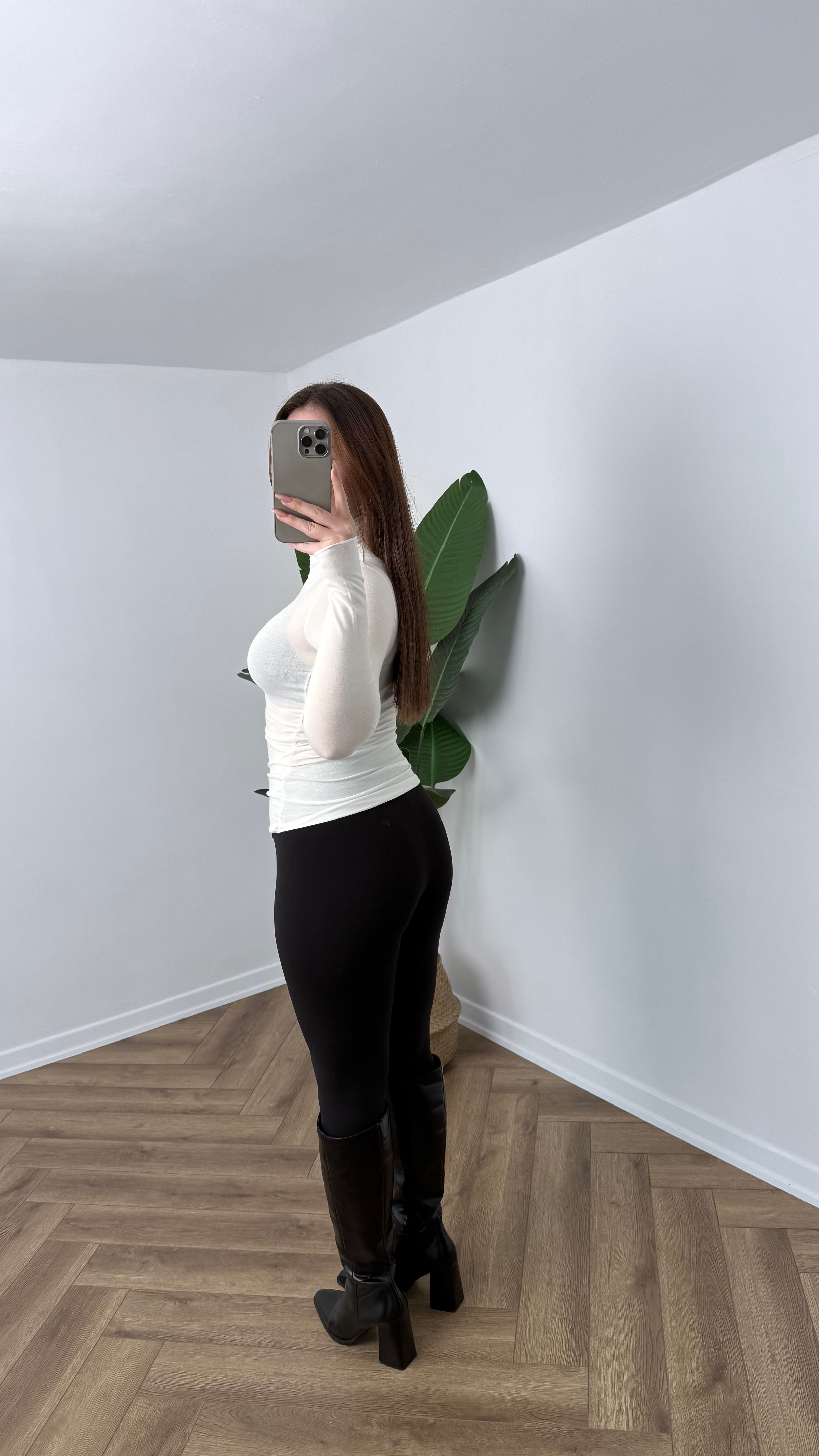 Yeni Sezon Premium Transparan Boğazlı Tam Bel Boy Body