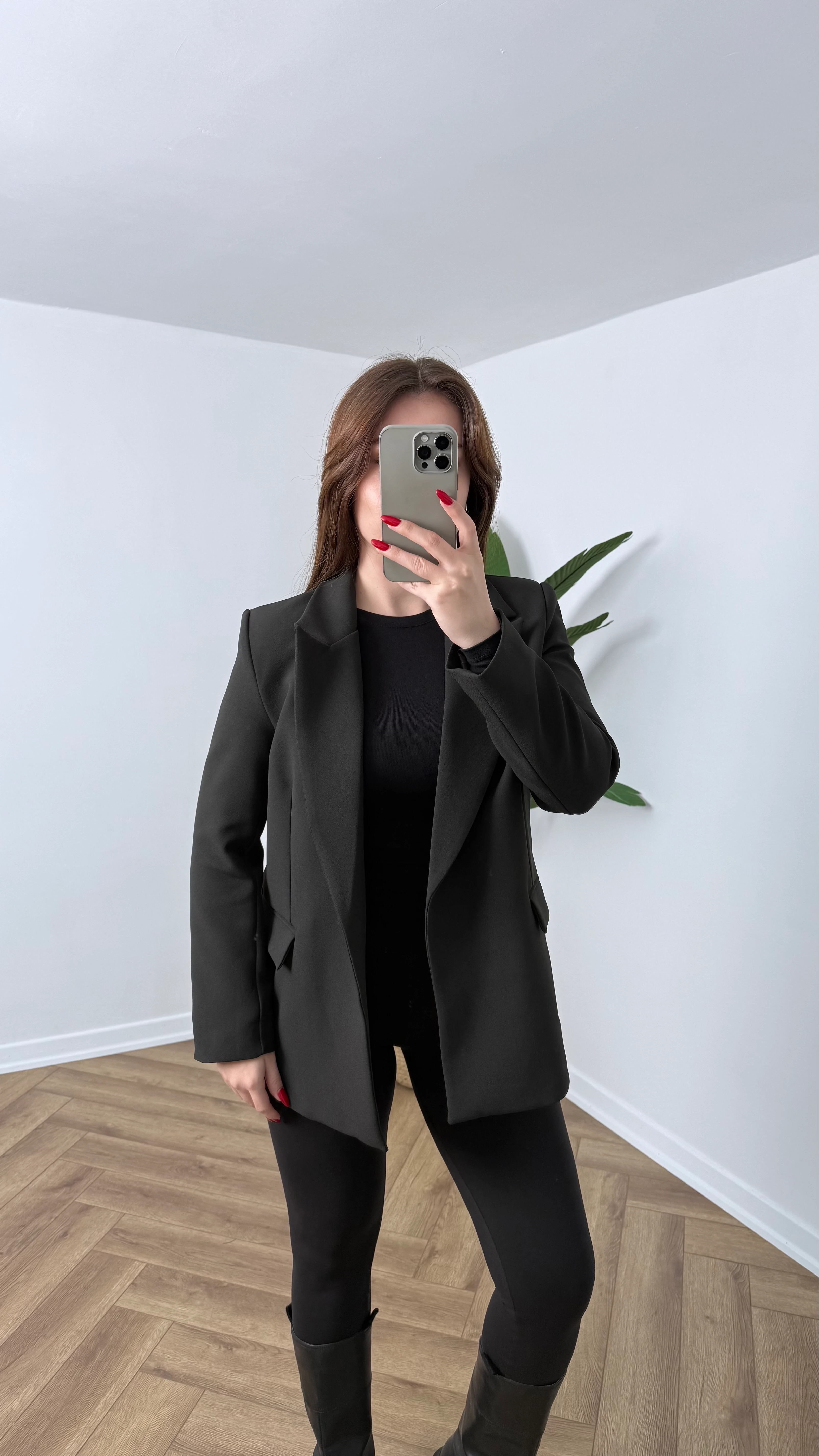 Yeni Sezon Premium Çizgili Astarlı Vatkalı Ceket - Siyah