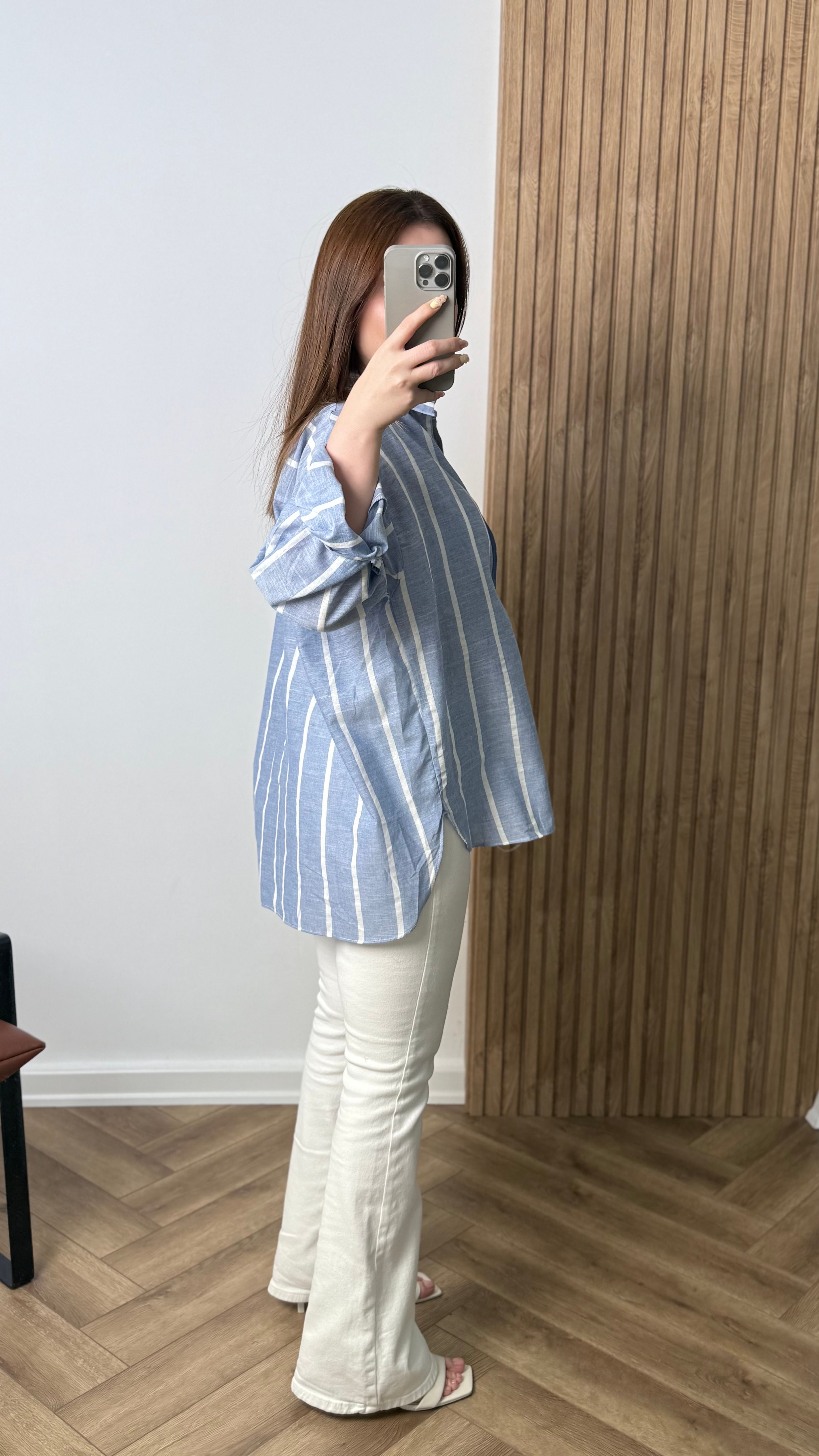 Yeni Sezon Çizgili Oversize Gömlek