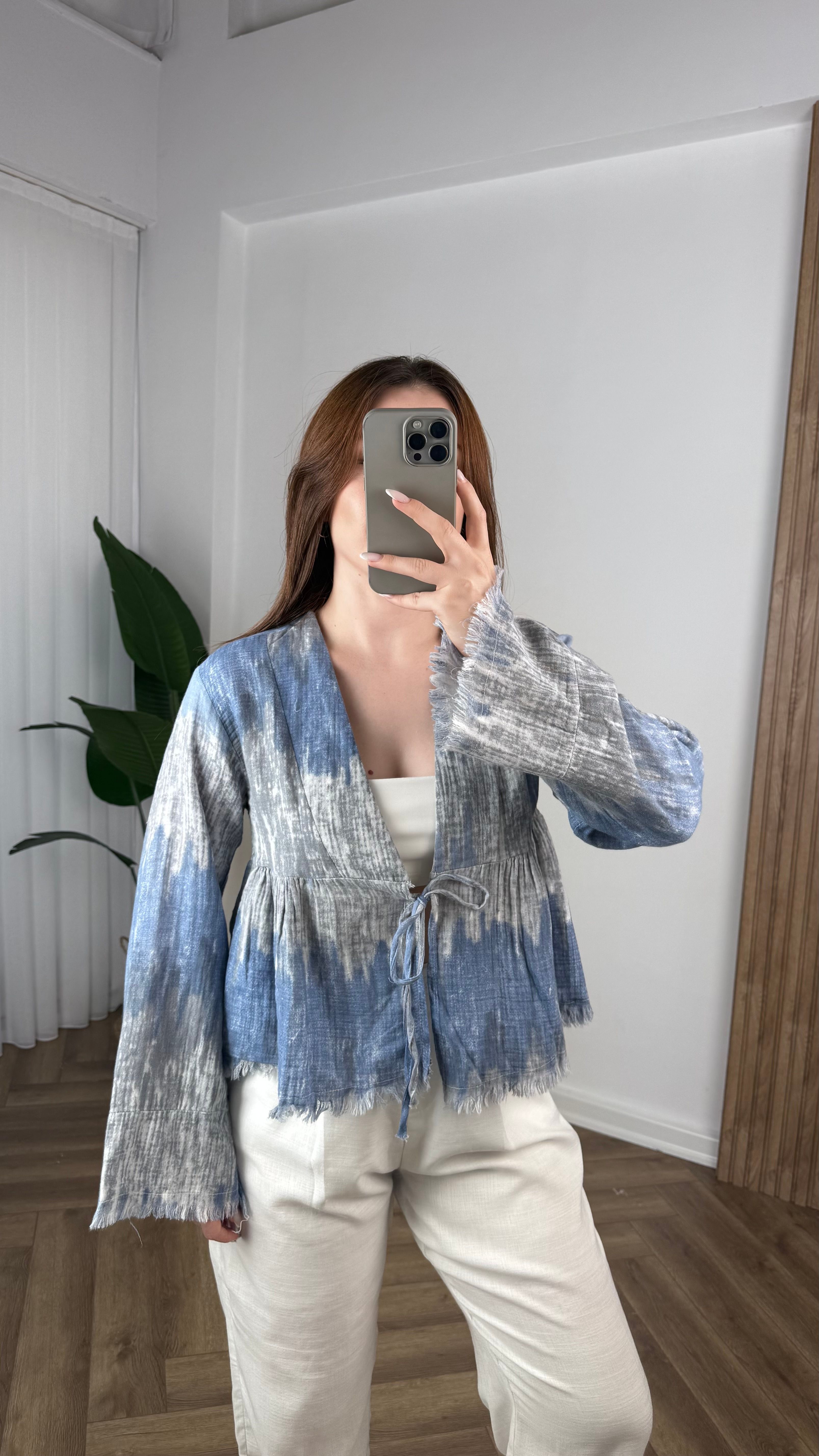 Yeni Sezon Saçaklı Bağlamalı Kimono