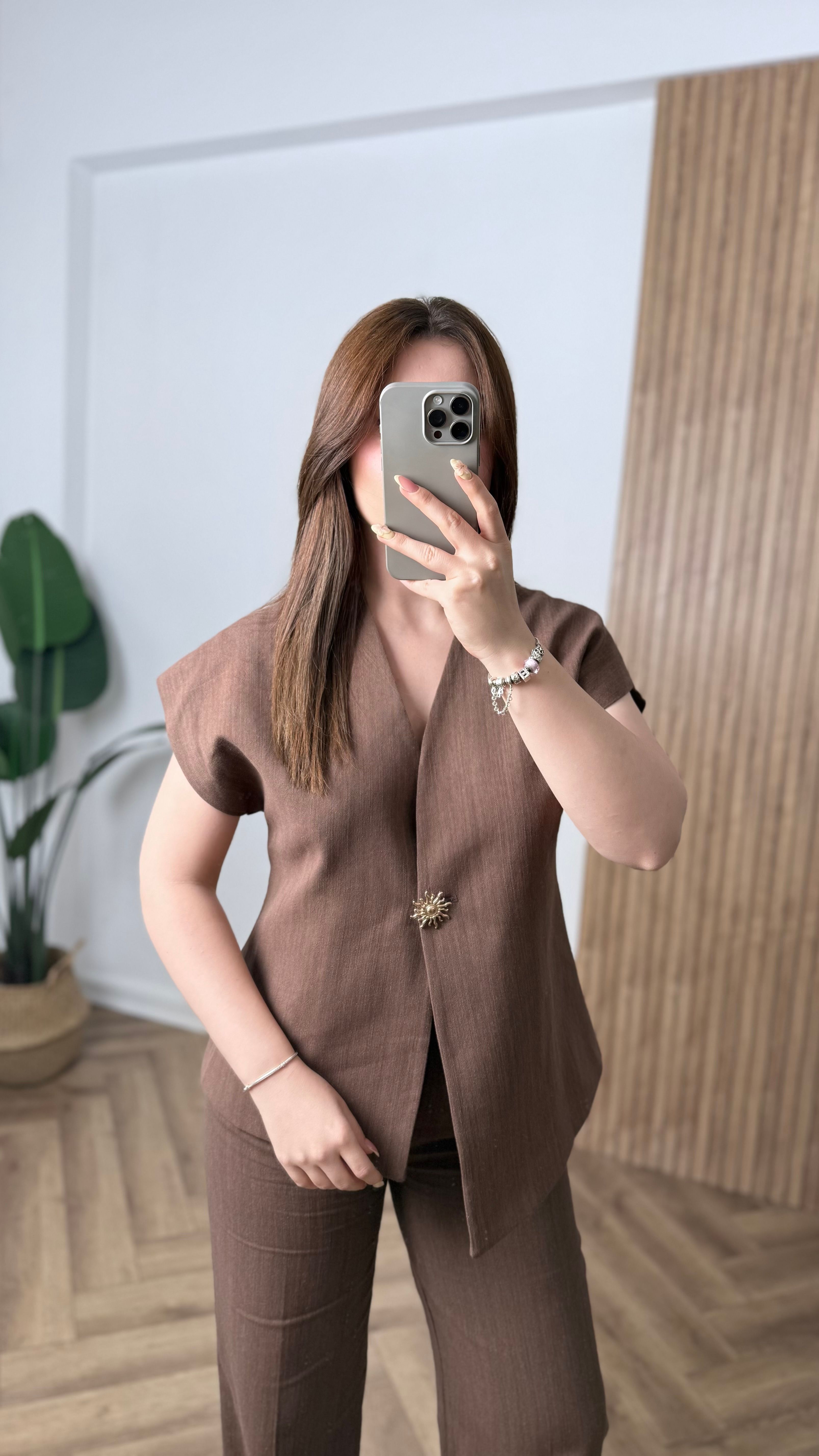 Yeni Sezon Premium Keten Metal Düğme Detay Takım