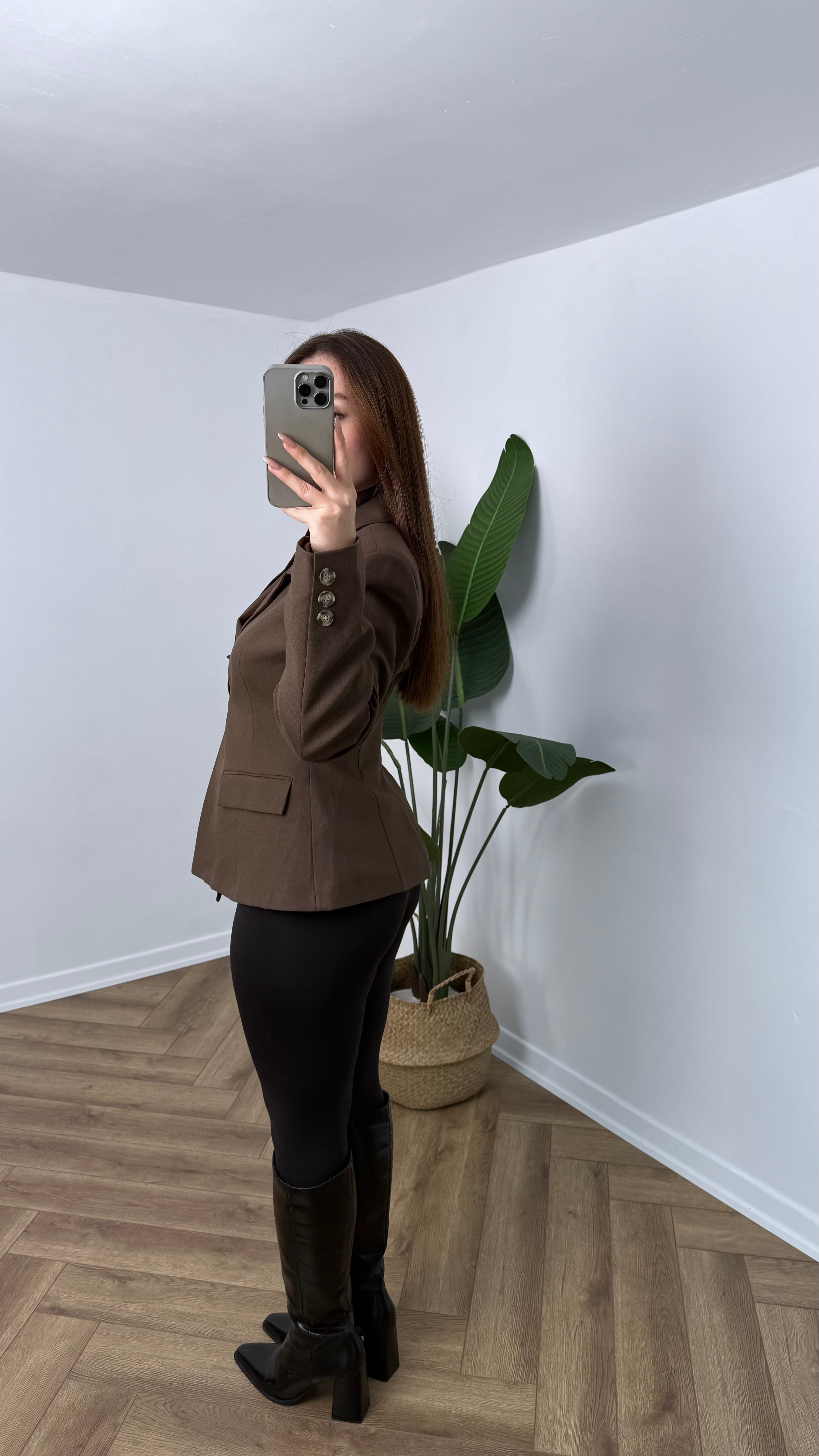 Yeni Sezon Premium Boyun Detaylı Blazer Ceket