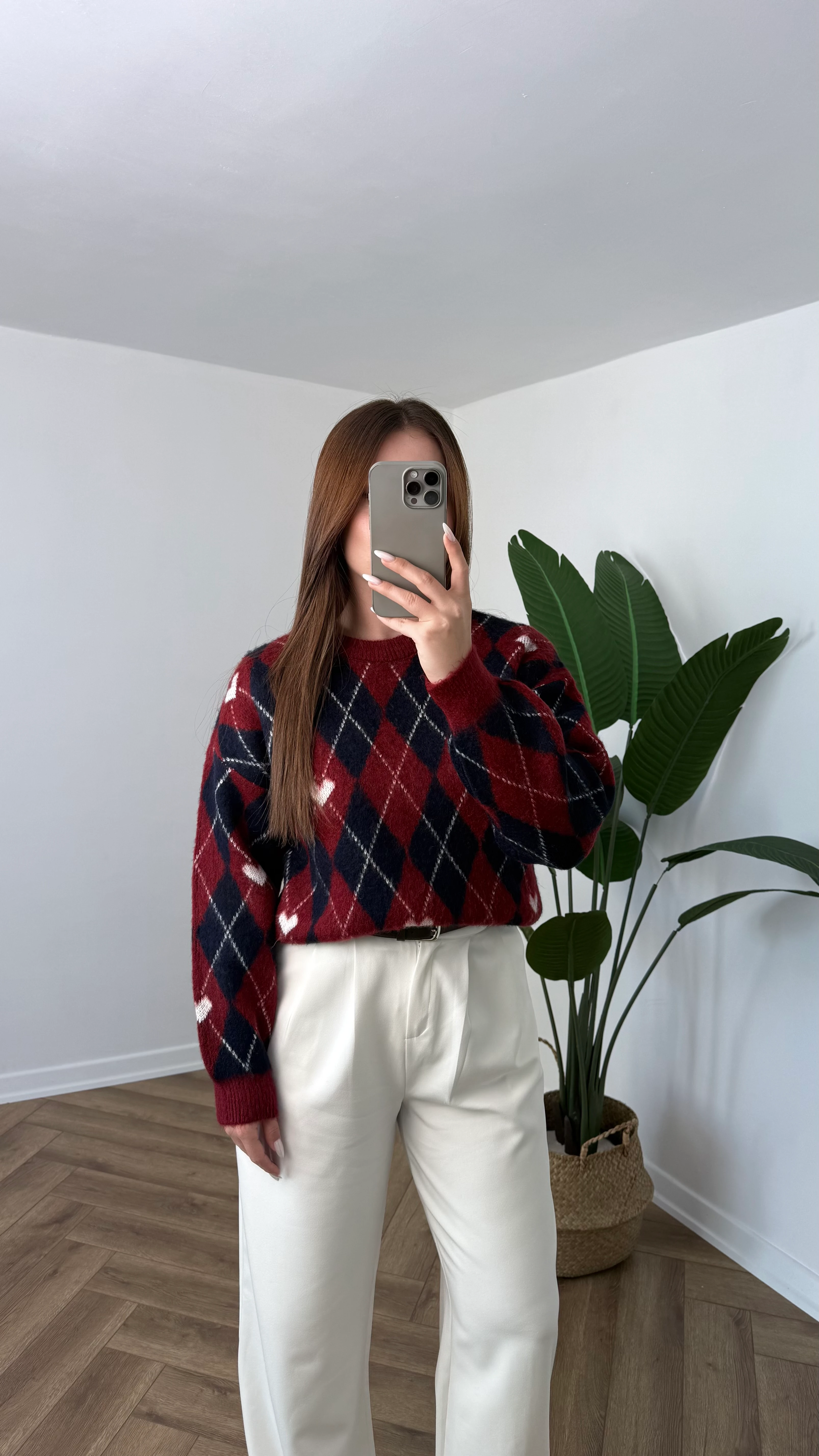 Yeni Sezon Kalpli Baklavalı Triko Kazak