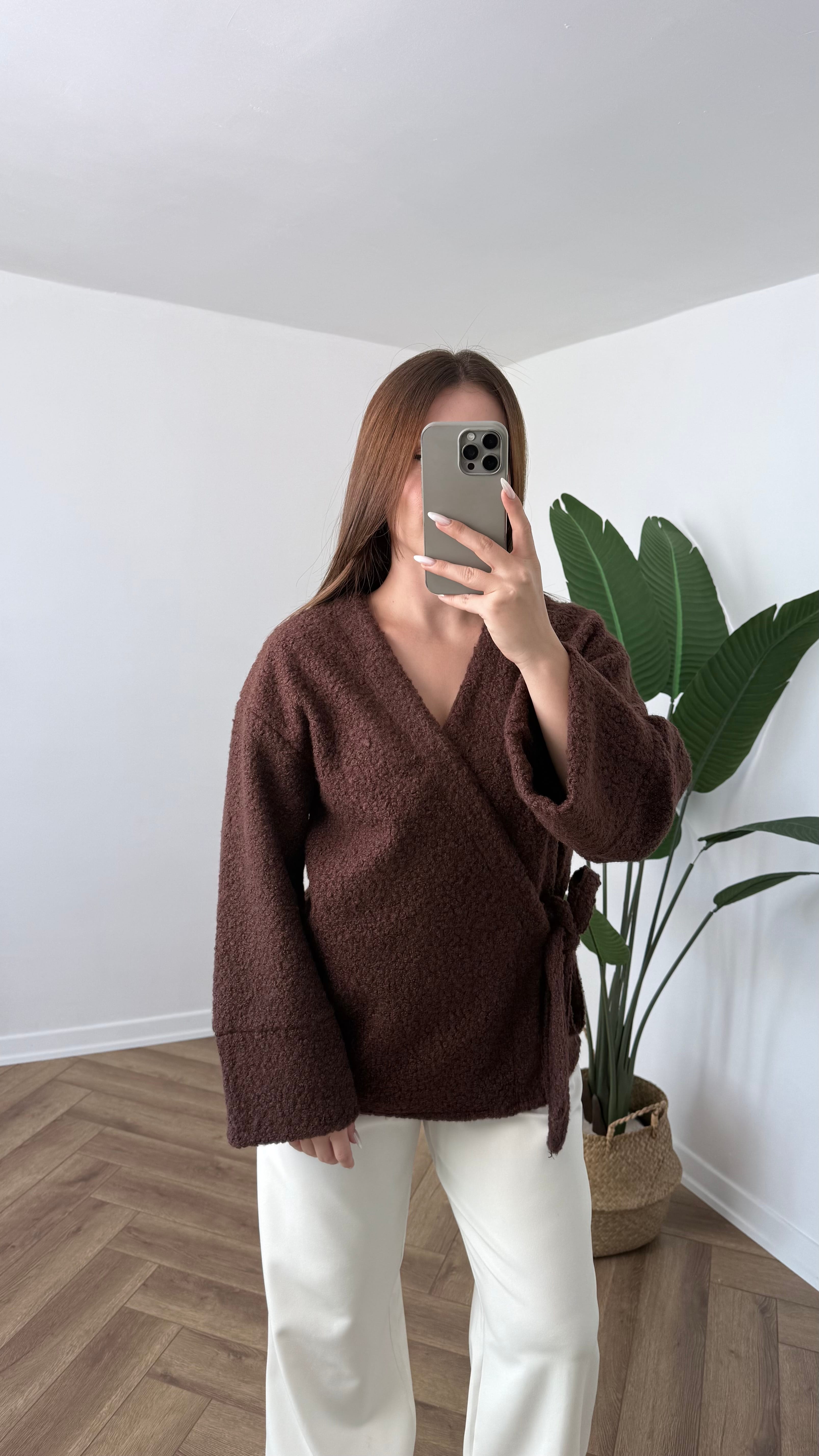 Yeni Sezon Premium Tedy Kimono - Kahverengi