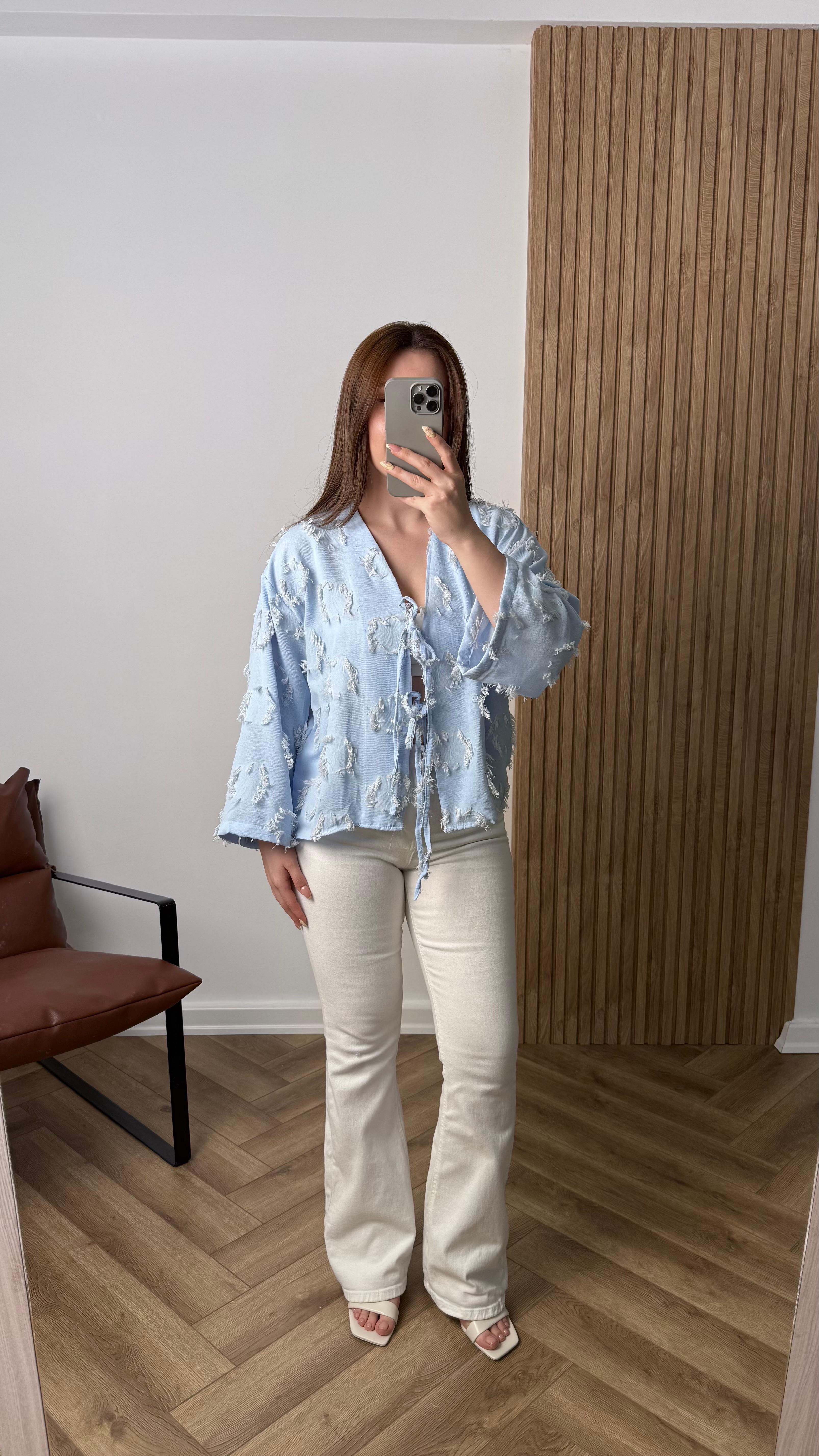 Yeni Sezon İp Detaylı Bağlamalı Kimono