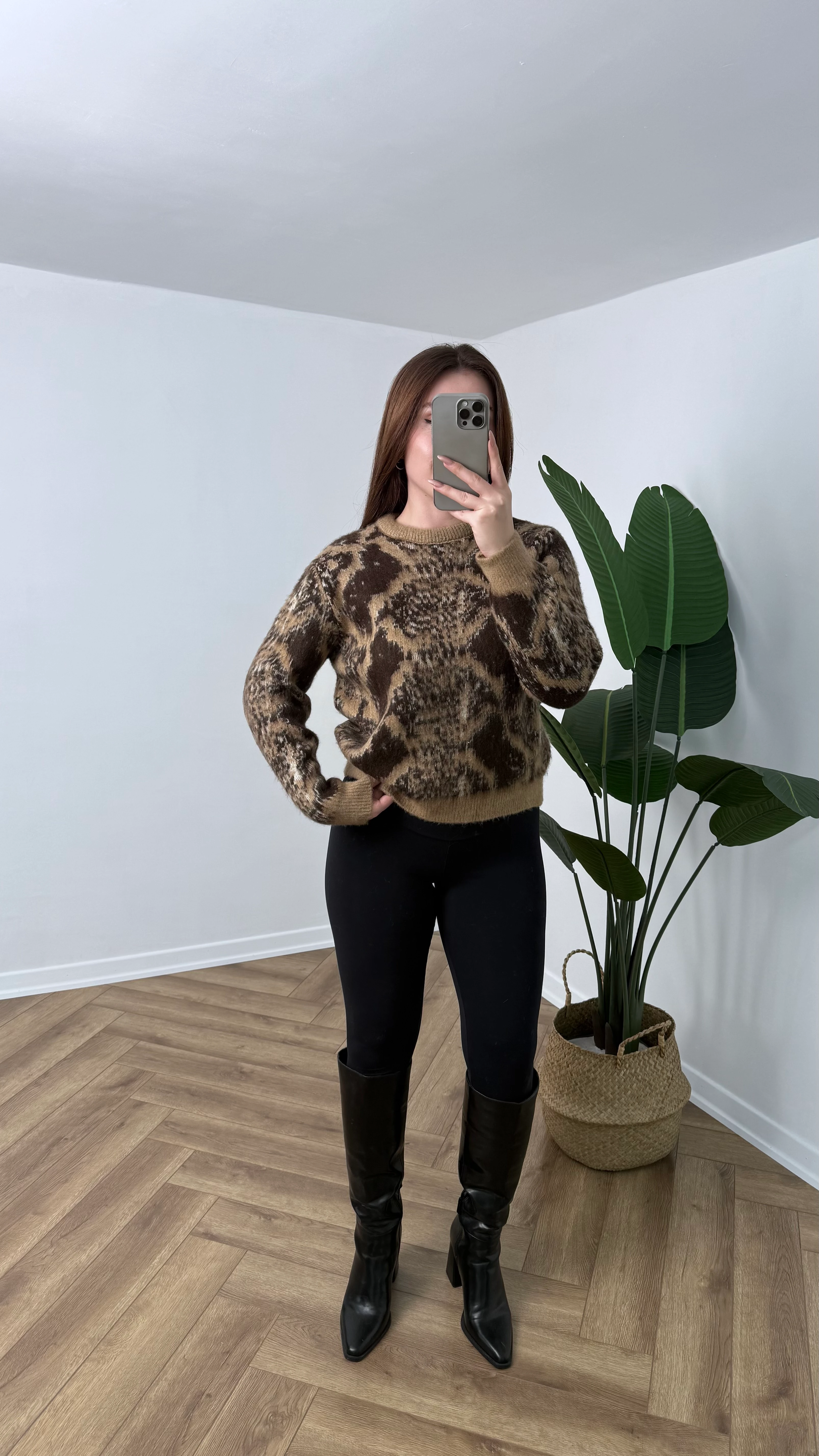 Yeni Sezon Örgü Desenli Premium Kazak