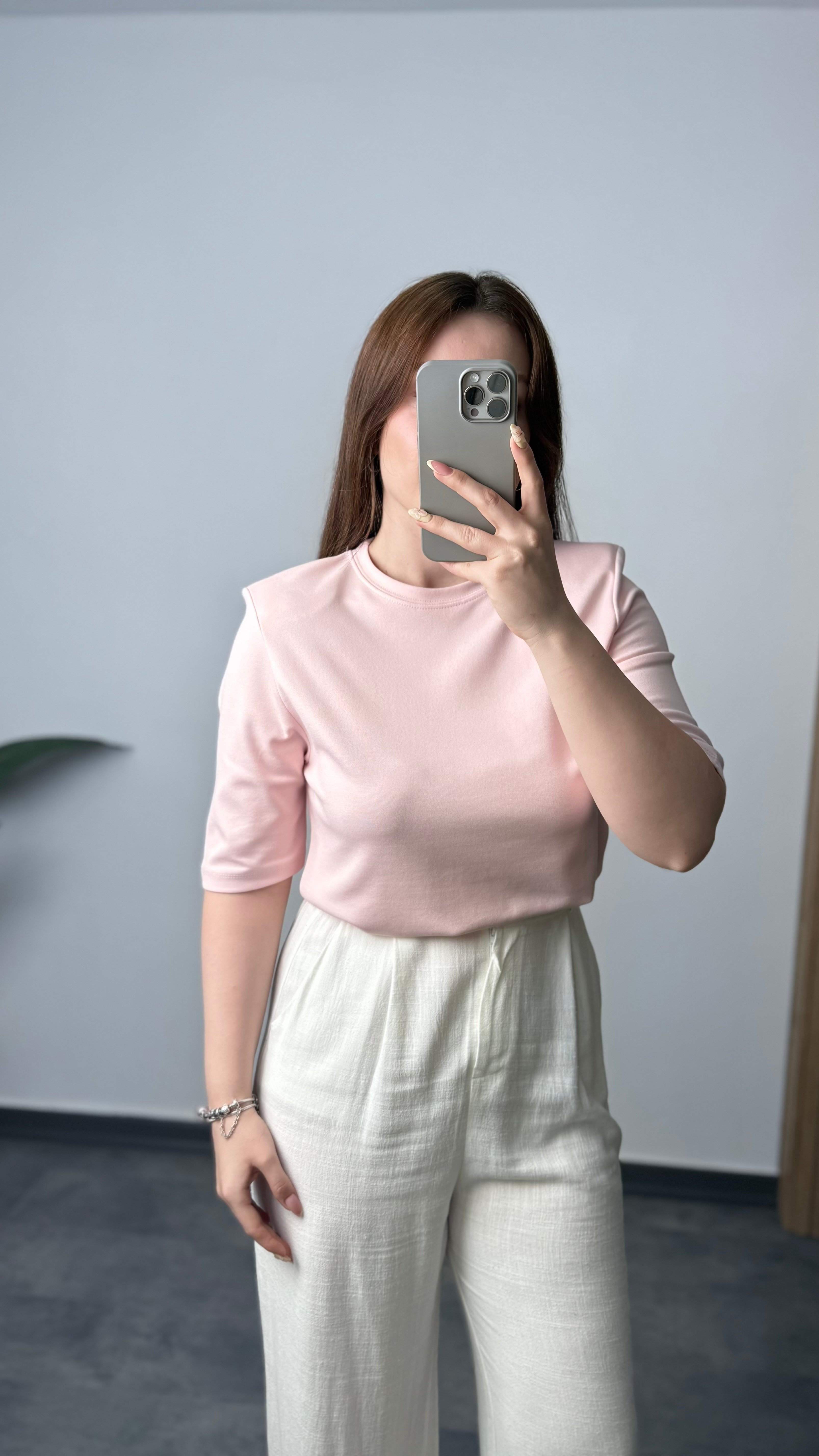 M.Dutti Vatkalı T-shirt - Toz Pembe