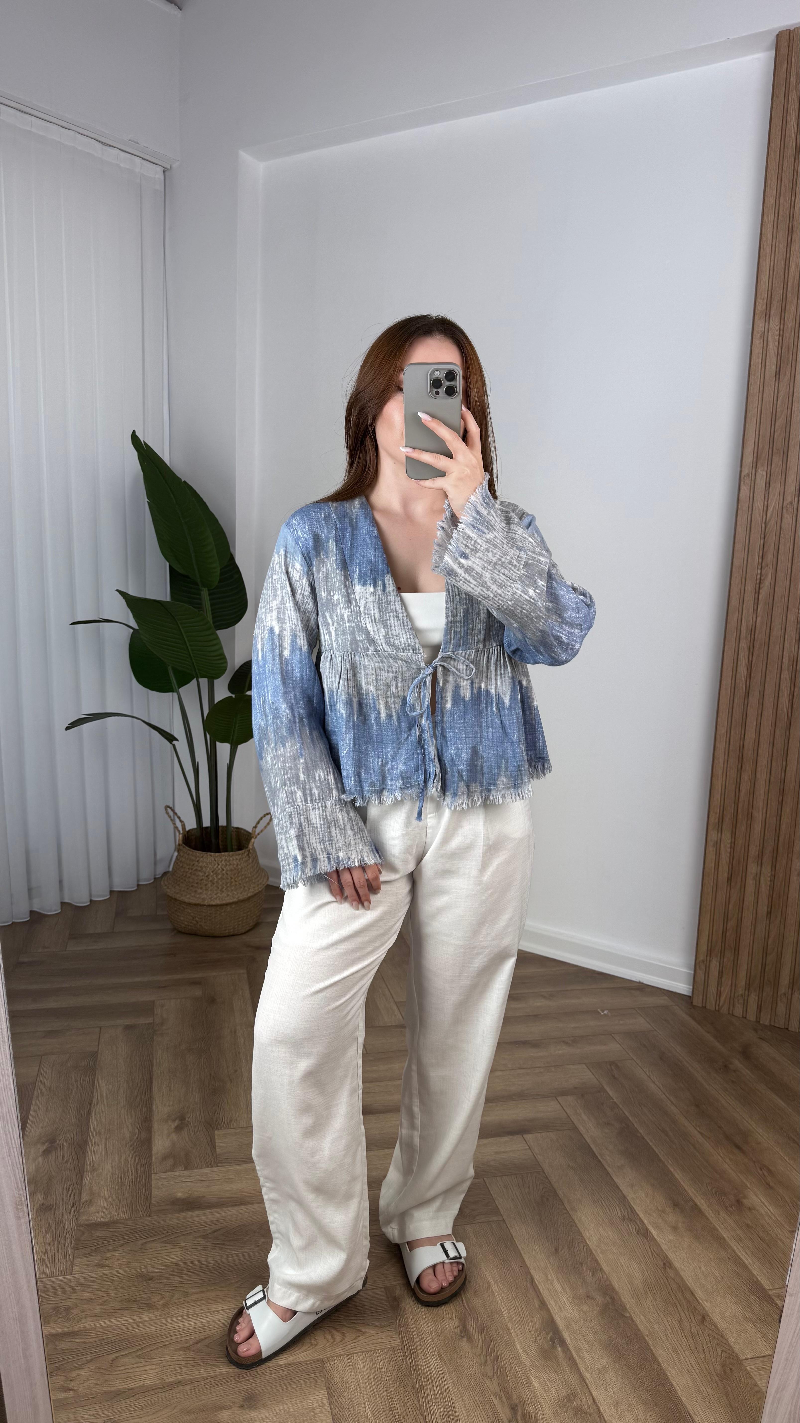 Yeni Sezon Saçaklı Bağlamalı Kimono