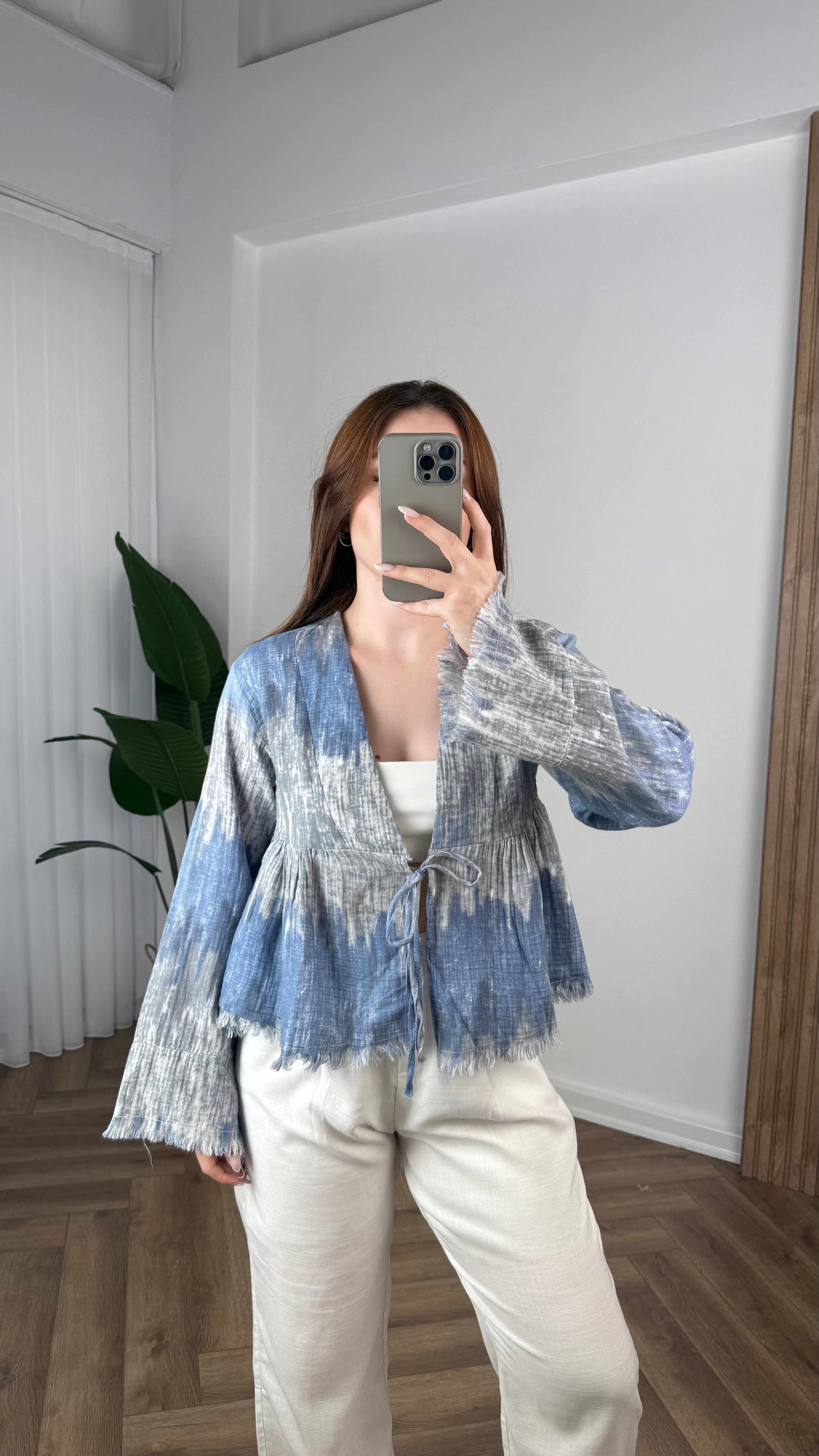 Yeni Sezon Saçaklı Bağlamalı Kimono