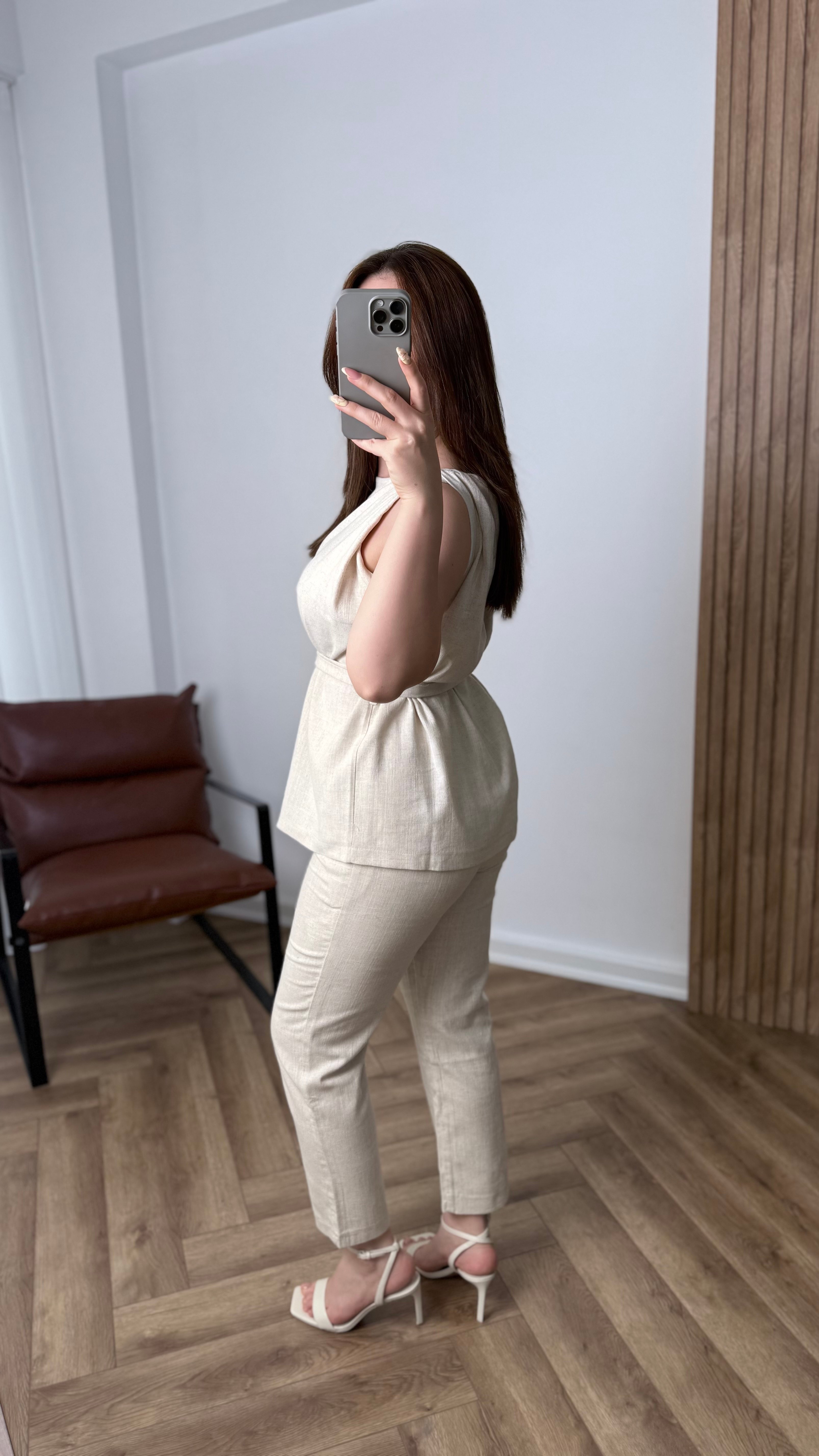 Yeni Sezon Premium Keten Bağlamalı Takım