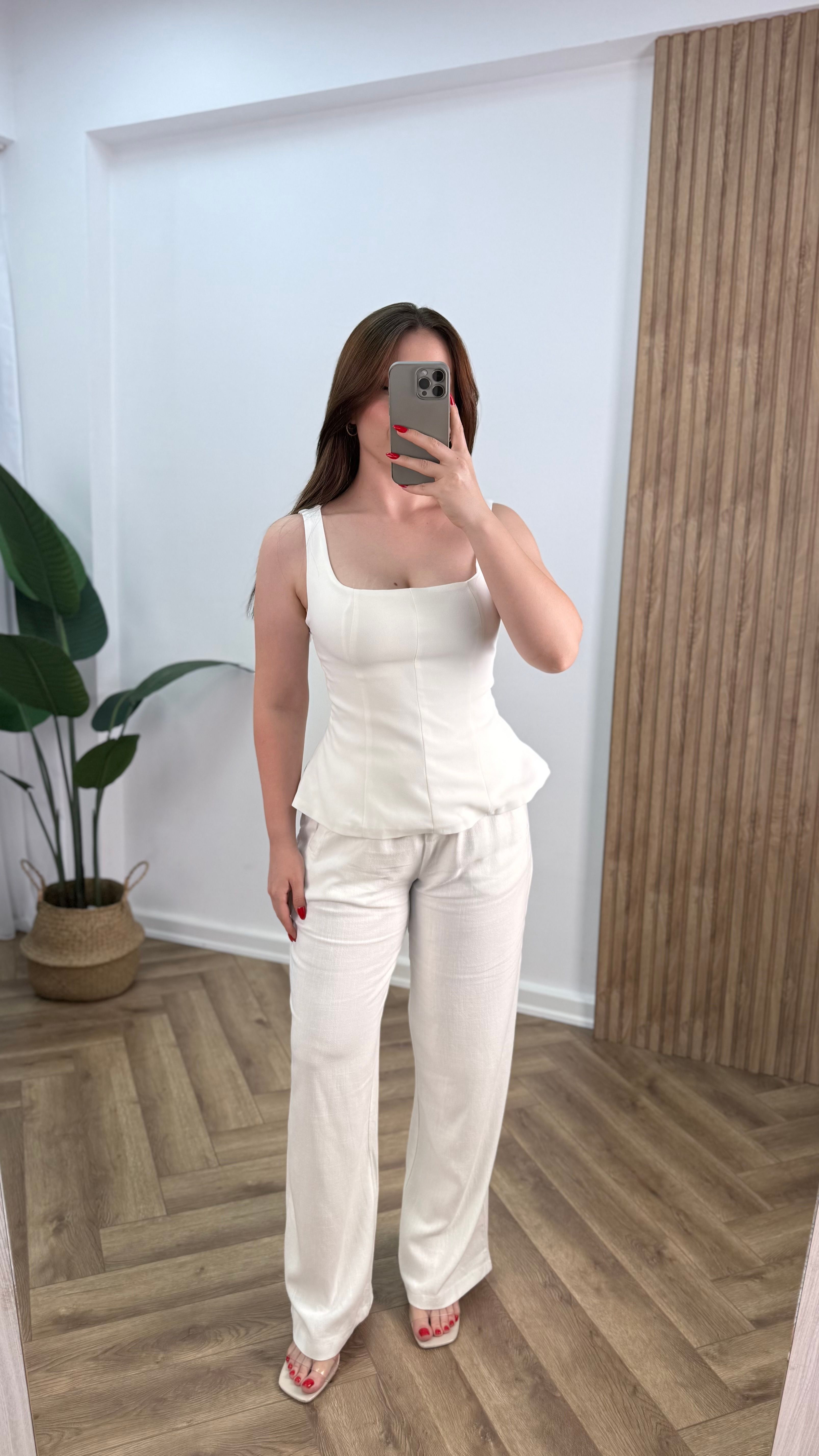 Yeni Sezon Bağlamalı Keten Pantolon