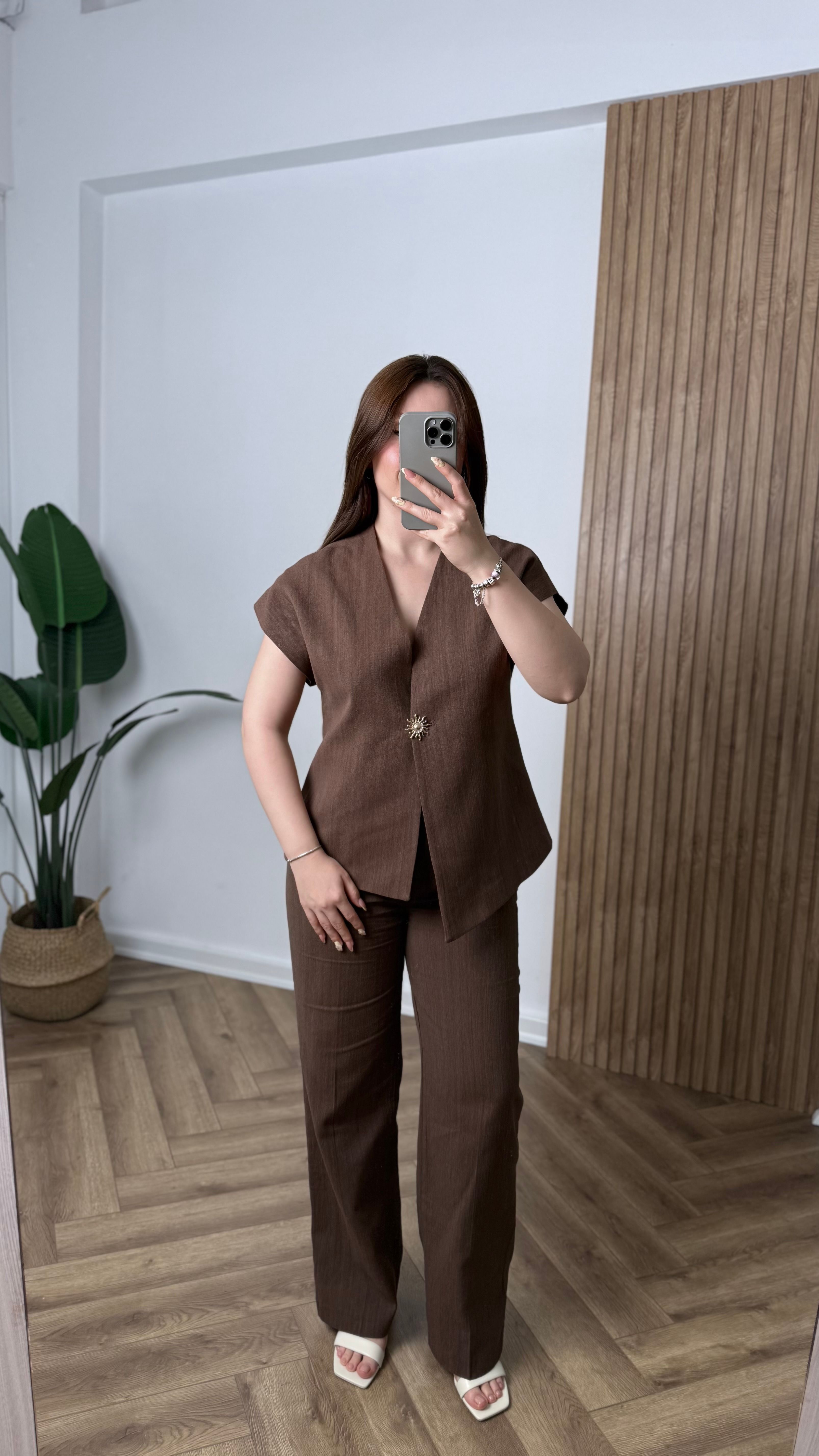Yeni Sezon Premium Keten Metal Düğme Detay Takım