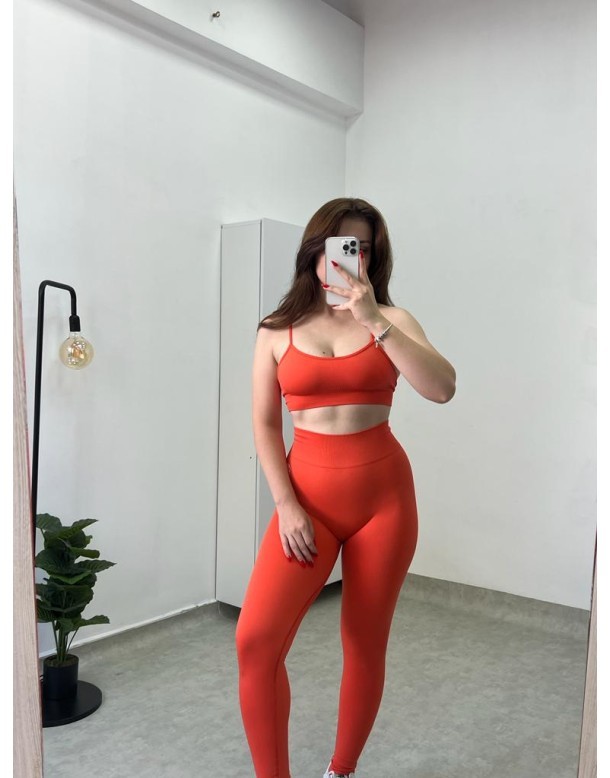 Seamless Turuncu Bra-Tayt Takım