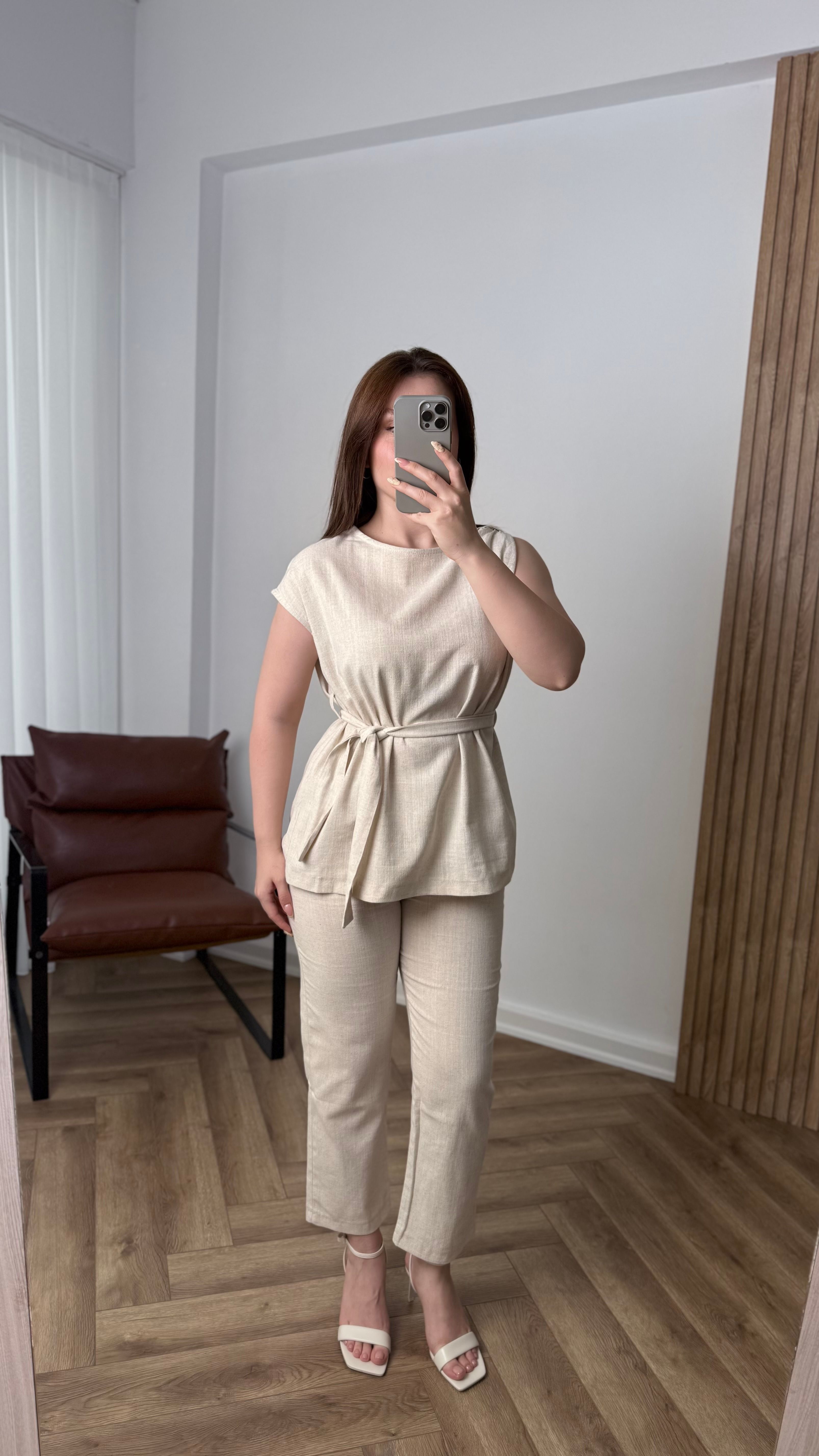Yeni Sezon Premium Keten Bağlamalı Takım