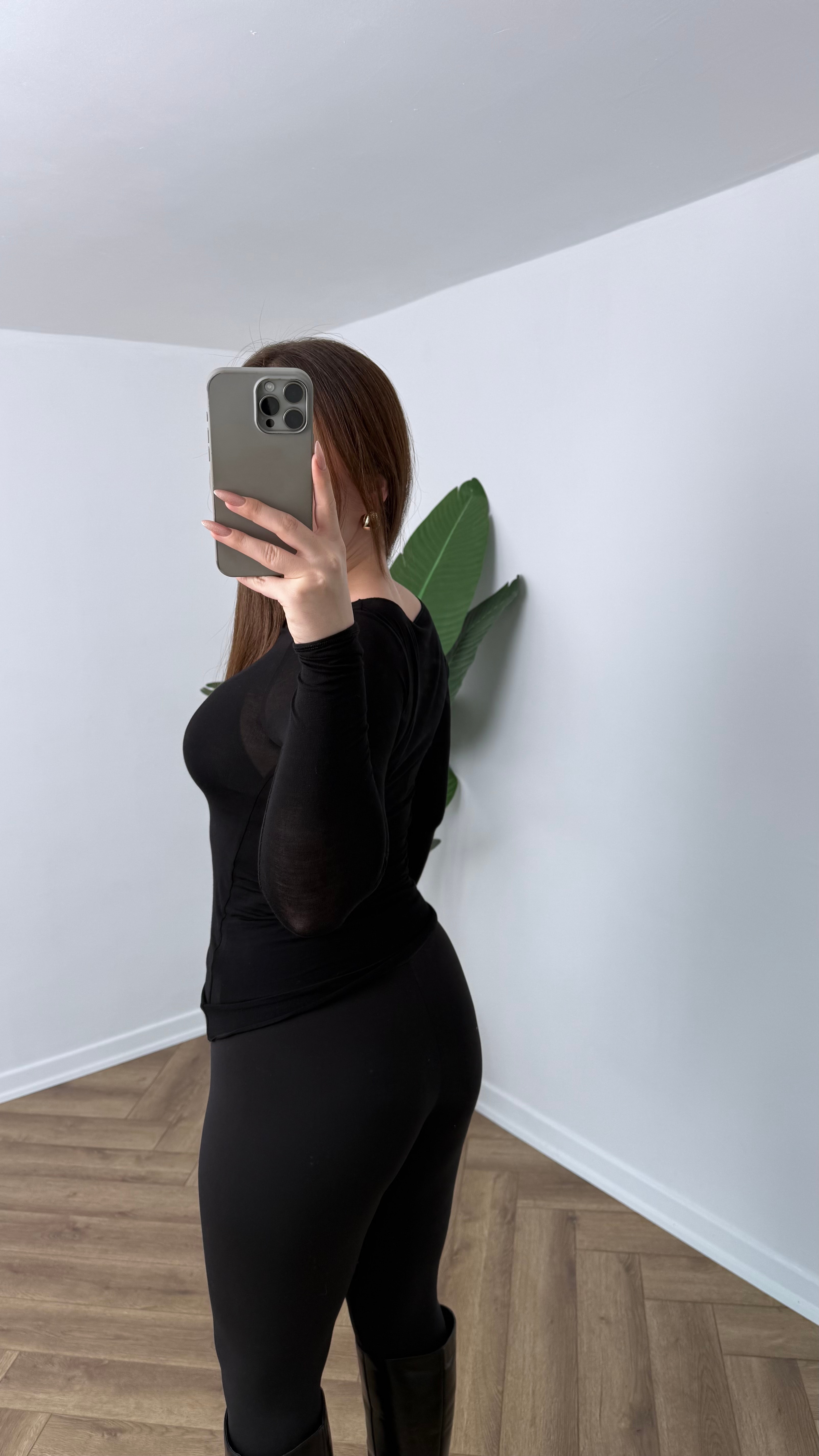 Yeni Sezon Premium Transparan Kayık Yaka Tam Bel Boy Body