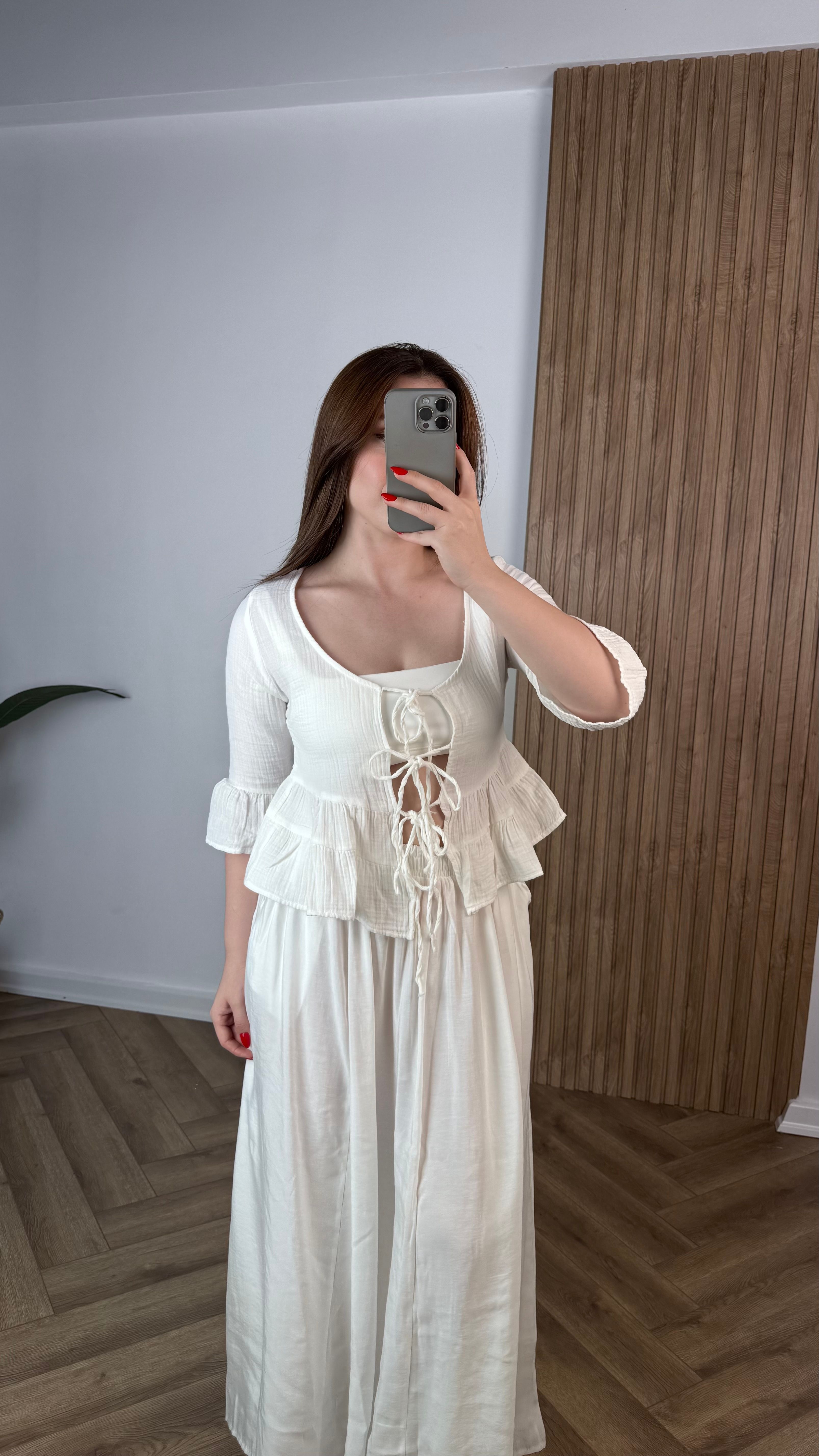 Yeni Sezon Bağlamalı Crop Yarım Kol Bluz