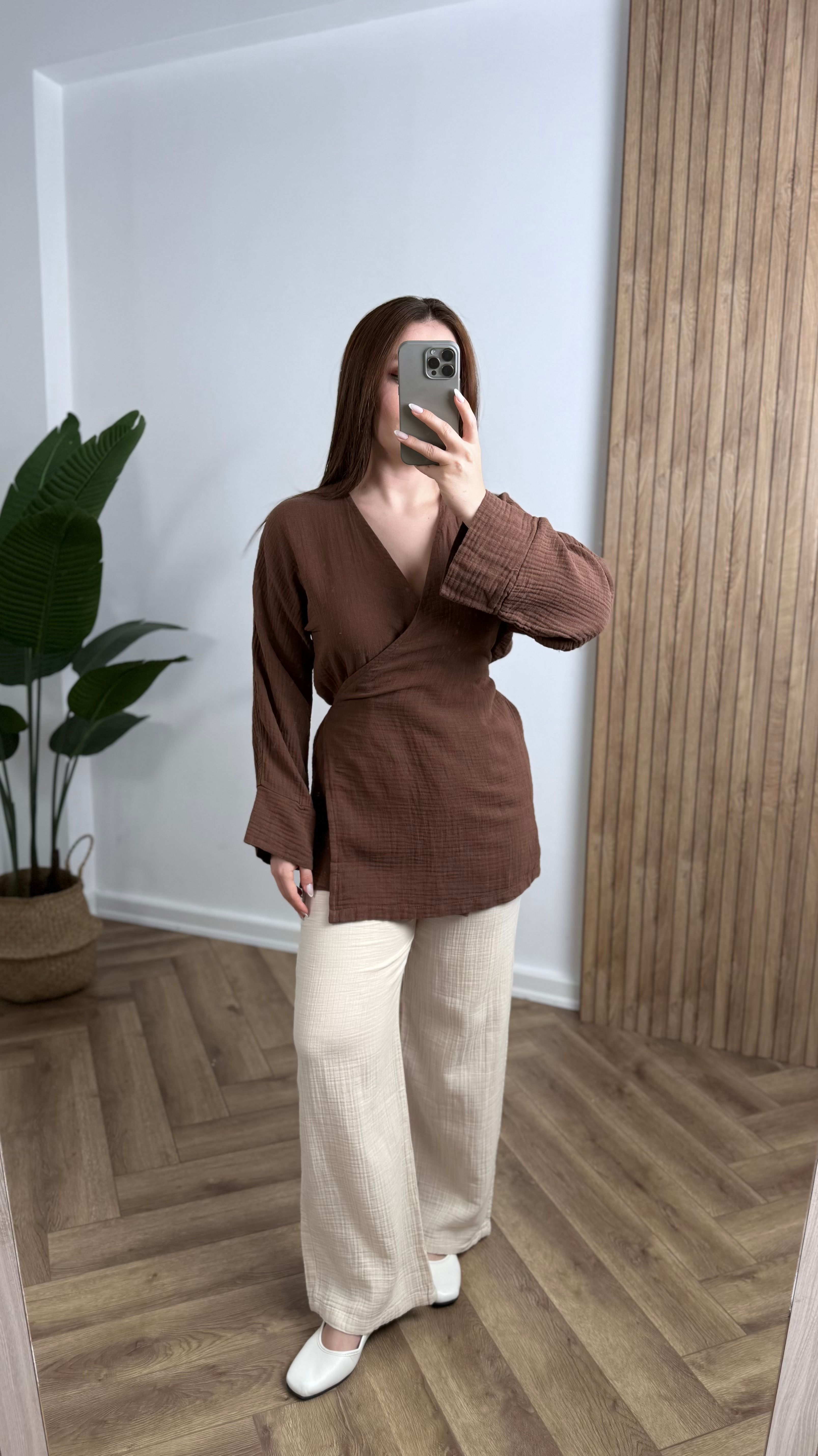 Yeni Sezon Müslin Bağlamalı Kimono