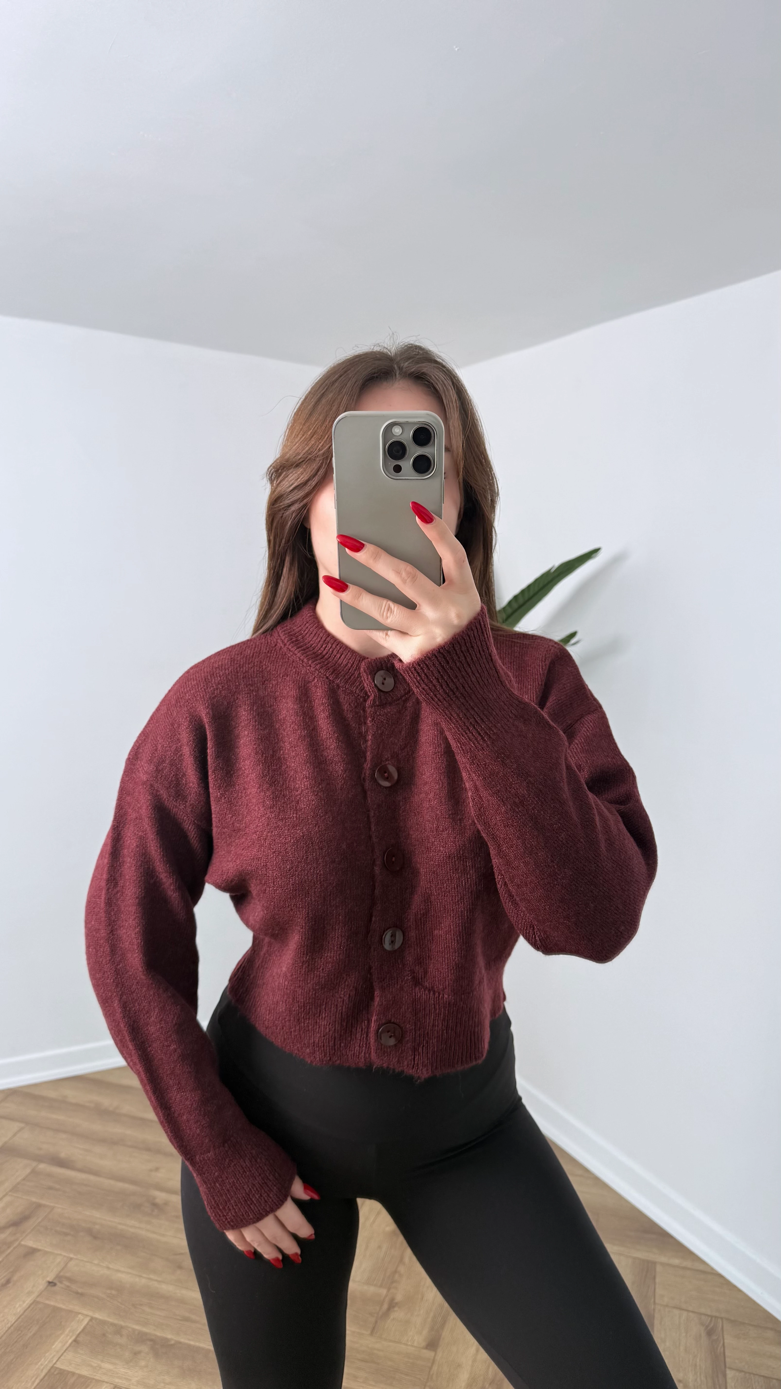 Yeni Sezon Zara Model Crop Hırka - Mürdüm